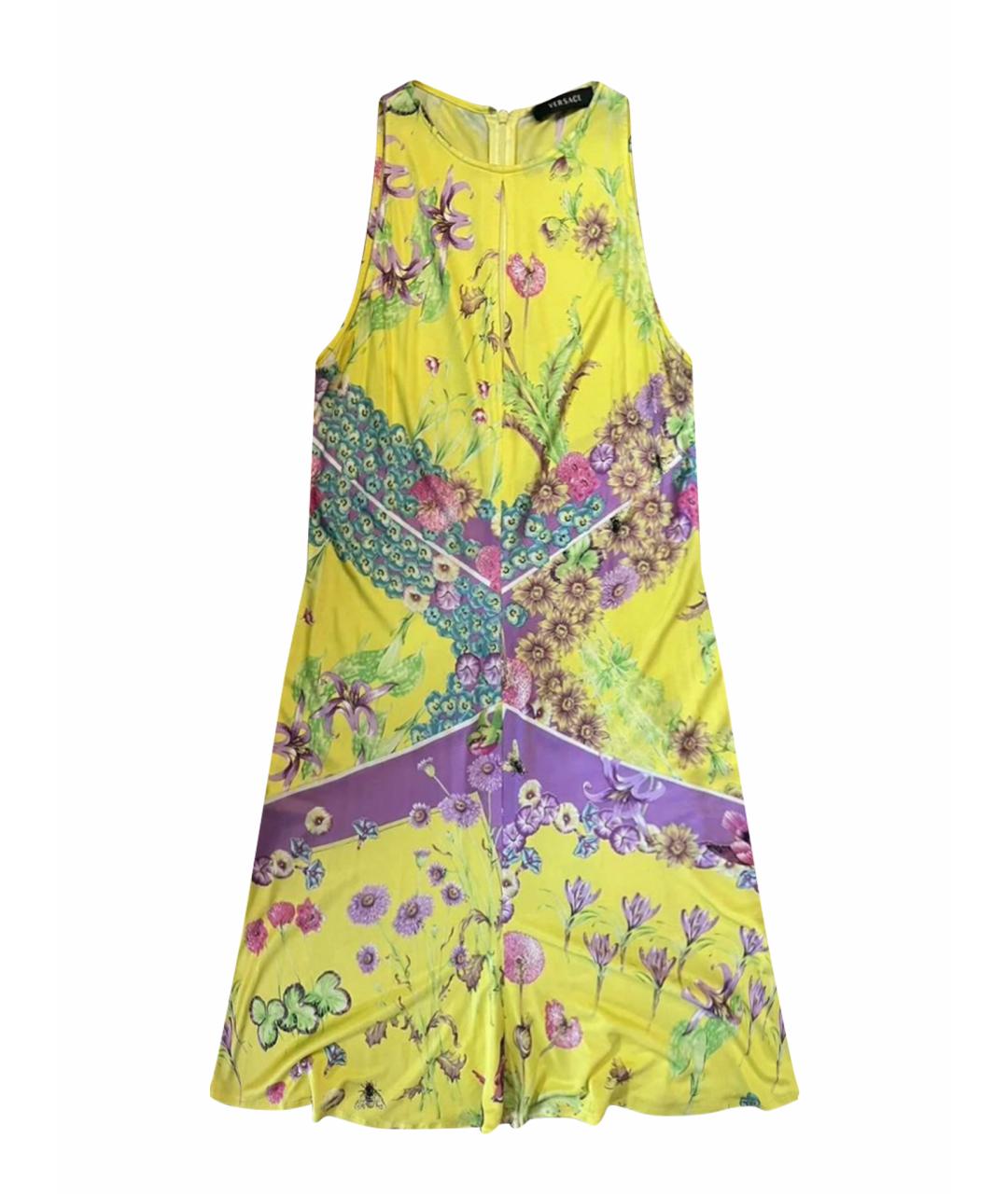 VERSACE Мульти полиэстеровое коктейльное платье, фото 1