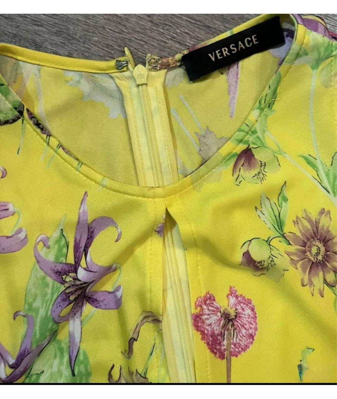 VERSACE Мульти полиэстеровое коктейльное платье, фото 3
