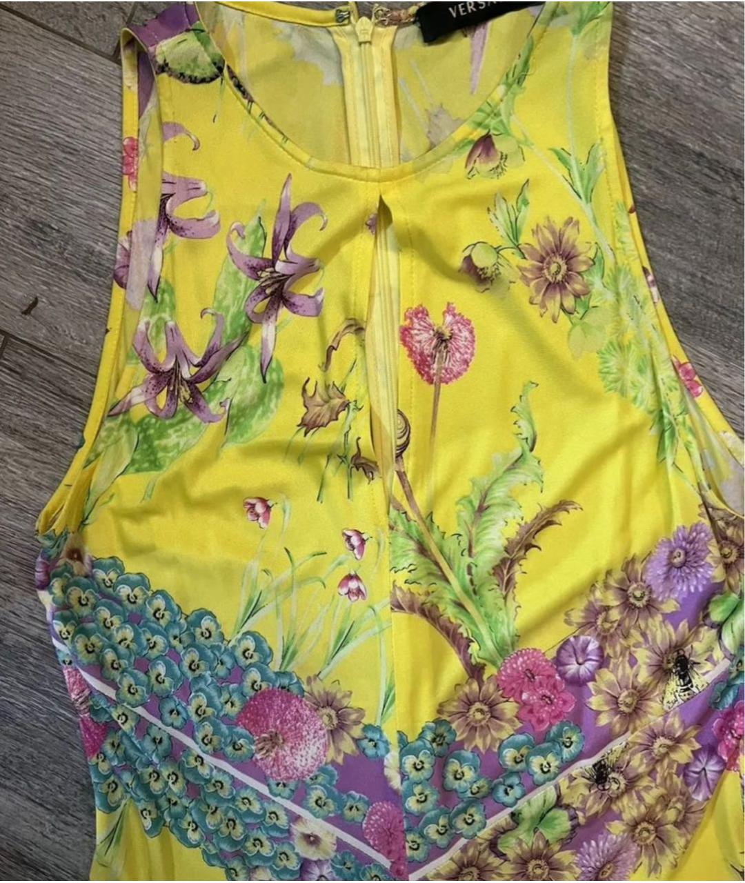 VERSACE Мульти полиэстеровое коктейльное платье, фото 6