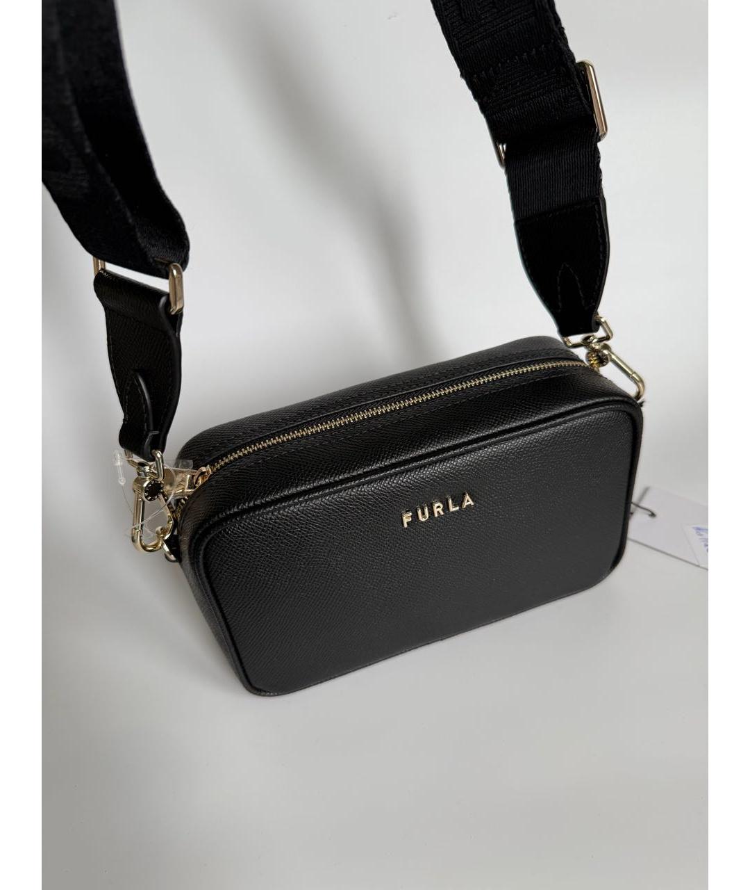 FURLA Черная кожаная сумка через плечо, фото 2