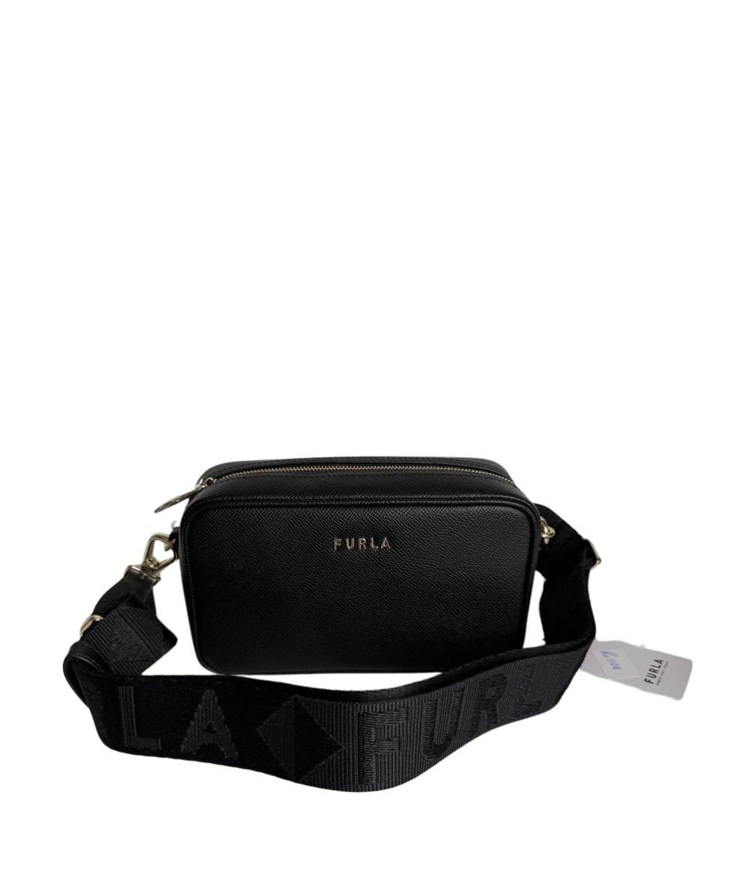 FURLA Черная кожаная сумка через плечо, фото 1