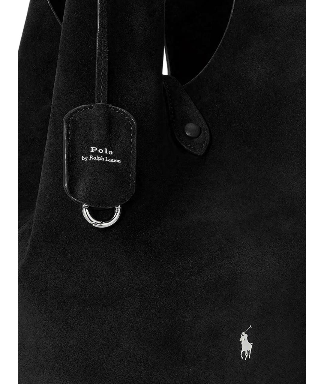 POLO RALPH LAUREN Черная замшевая сумка тоут, фото 4