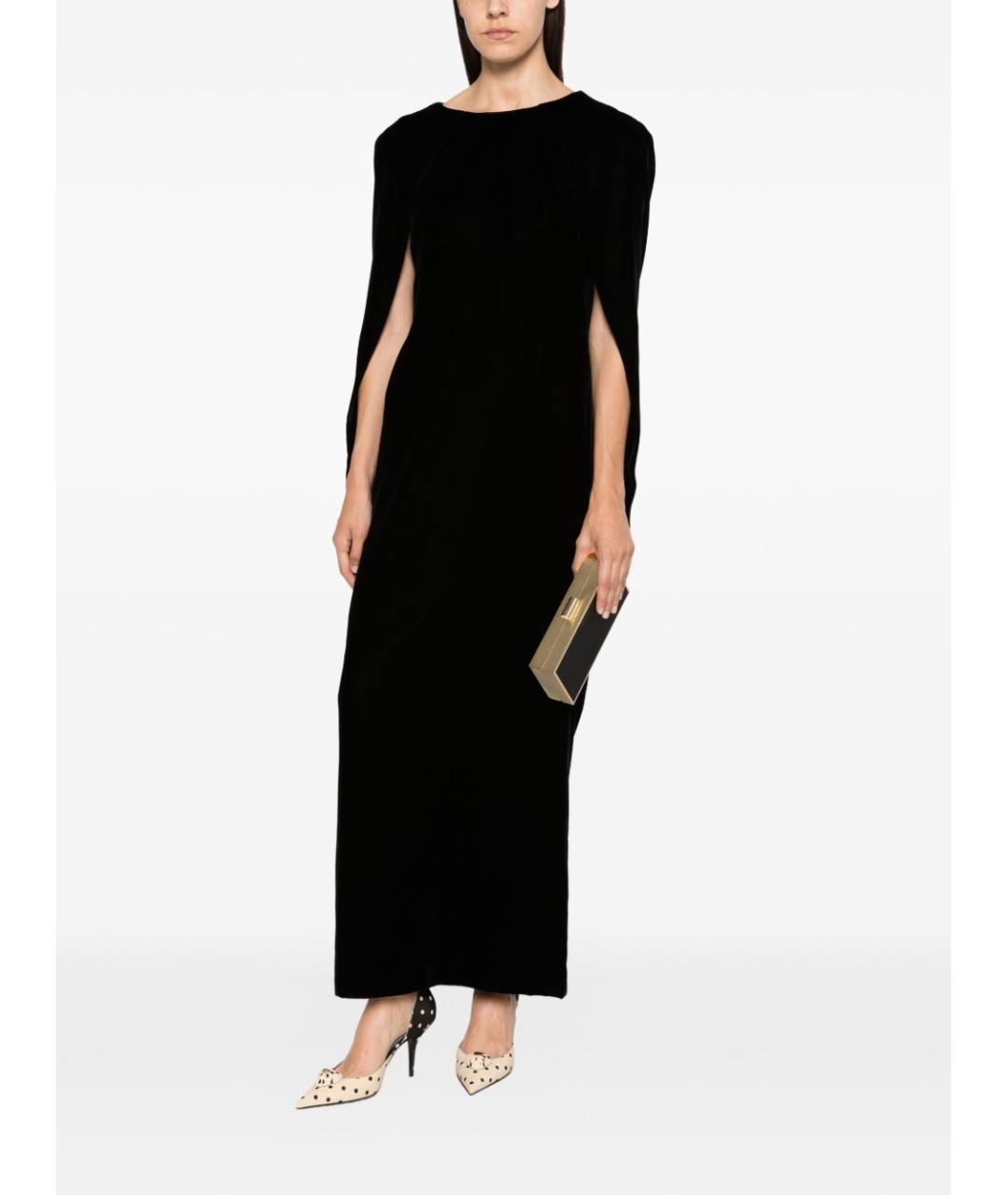 ALBERTA FERRETTI Черное вискозное вечернее платье, фото 3