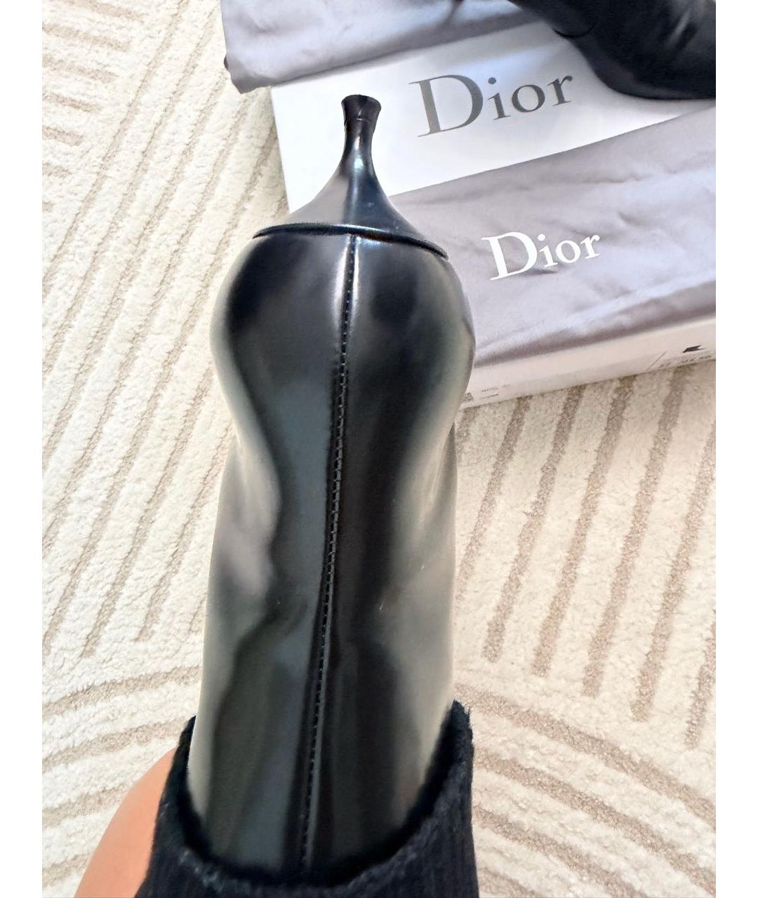CHRISTIAN DIOR Черные ботильоны из лакированной кожи, фото 4