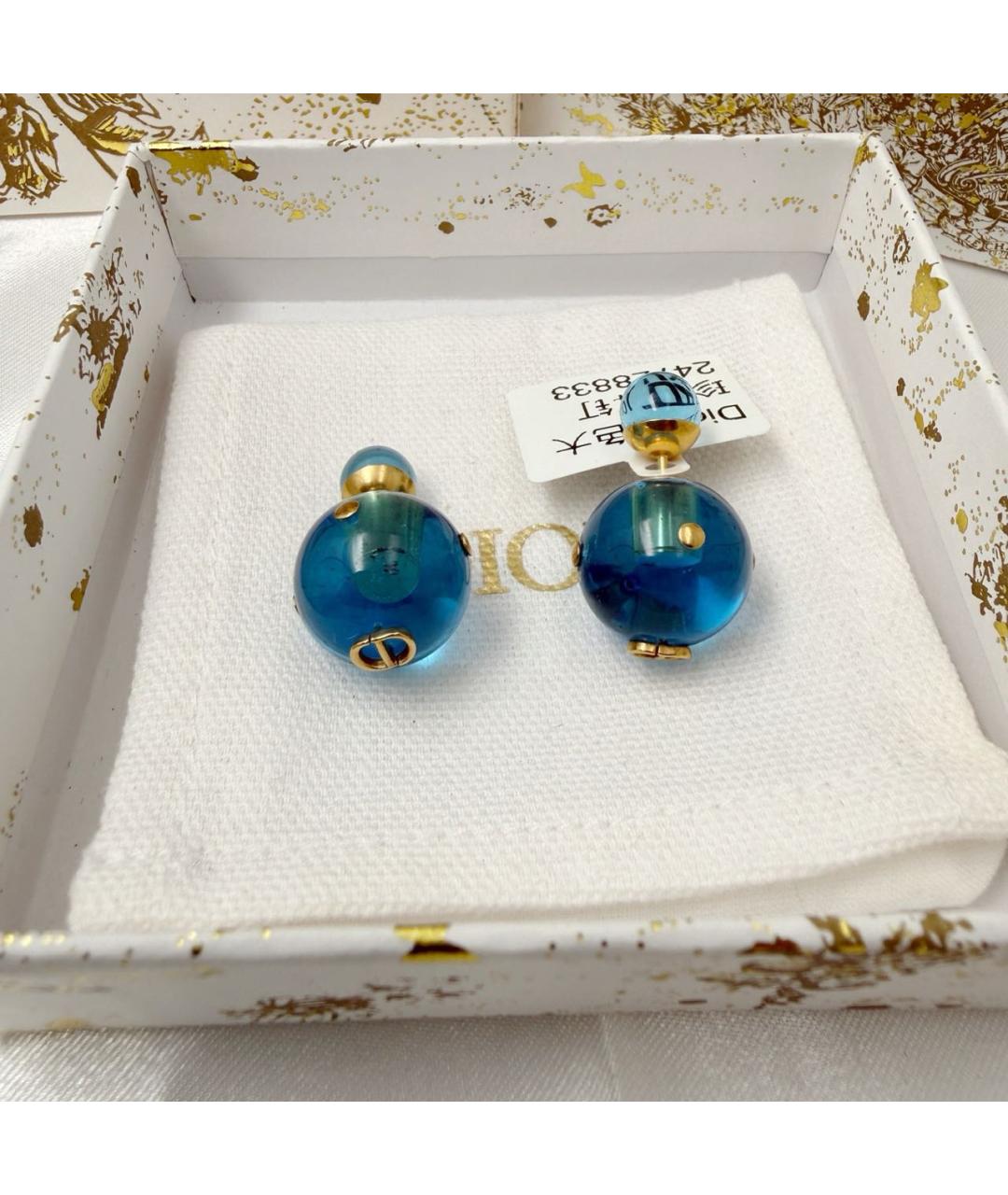 CHRISTIAN DIOR Синие серьги, фото 2
