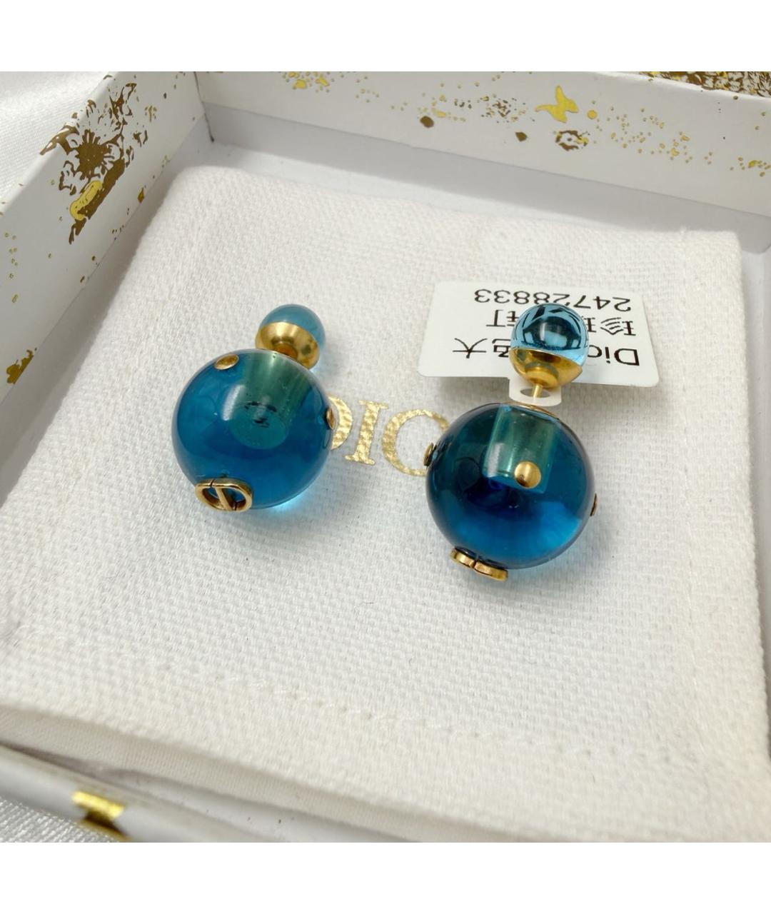 CHRISTIAN DIOR Синие серьги, фото 4