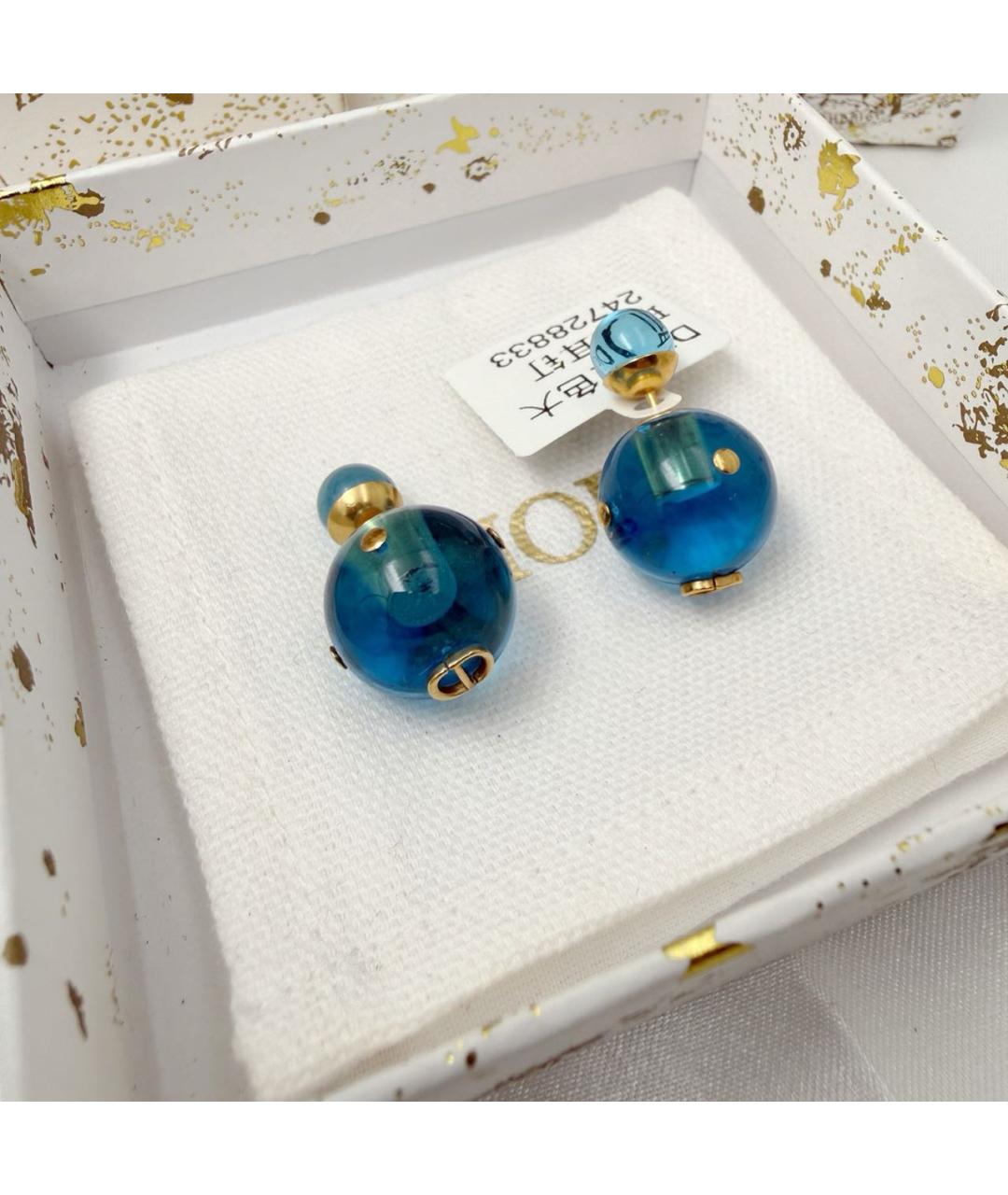 CHRISTIAN DIOR Синие серьги, фото 3
