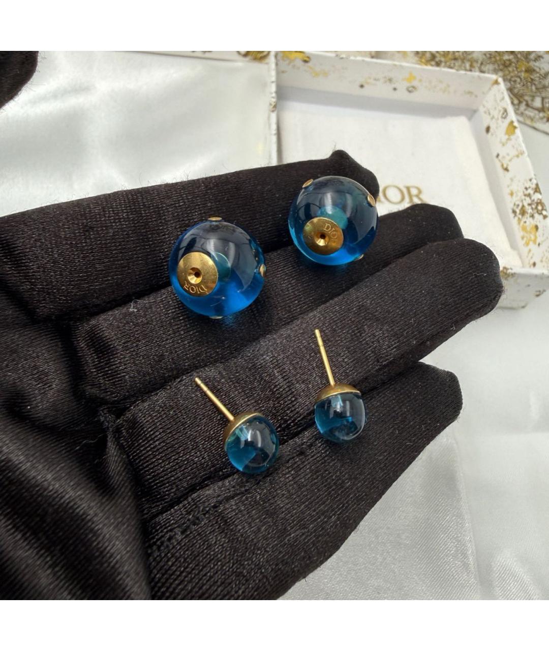 CHRISTIAN DIOR Синие серьги, фото 5