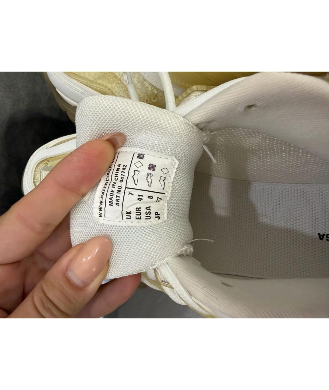 BALENCIAGA Белые кроссовки из искусственной кожи, фото 8