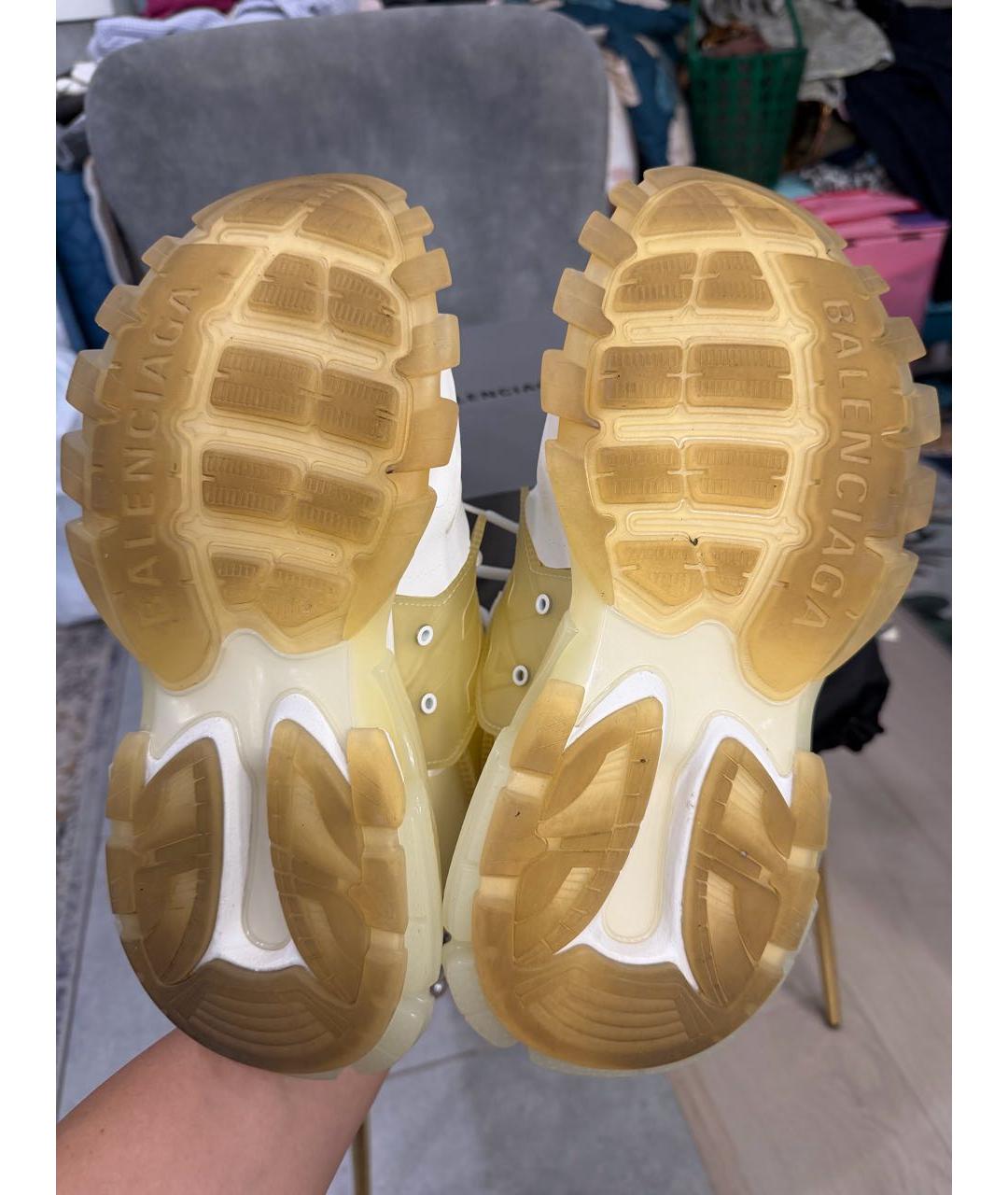 BALENCIAGA Белые кроссовки из искусственной кожи, фото 7