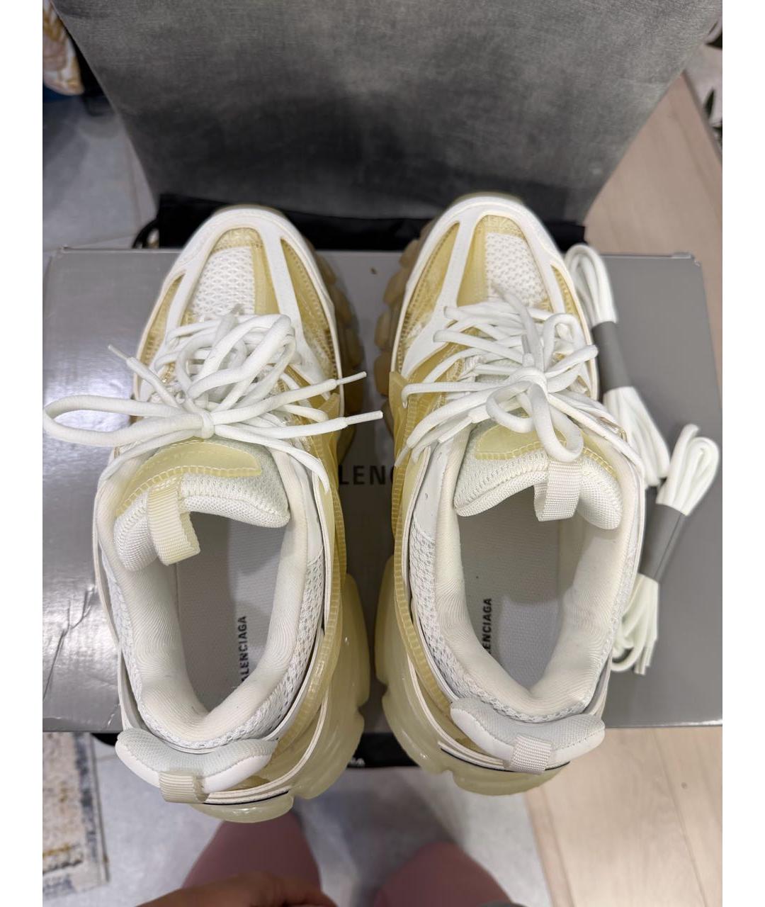 BALENCIAGA Белые кроссовки из искусственной кожи, фото 3