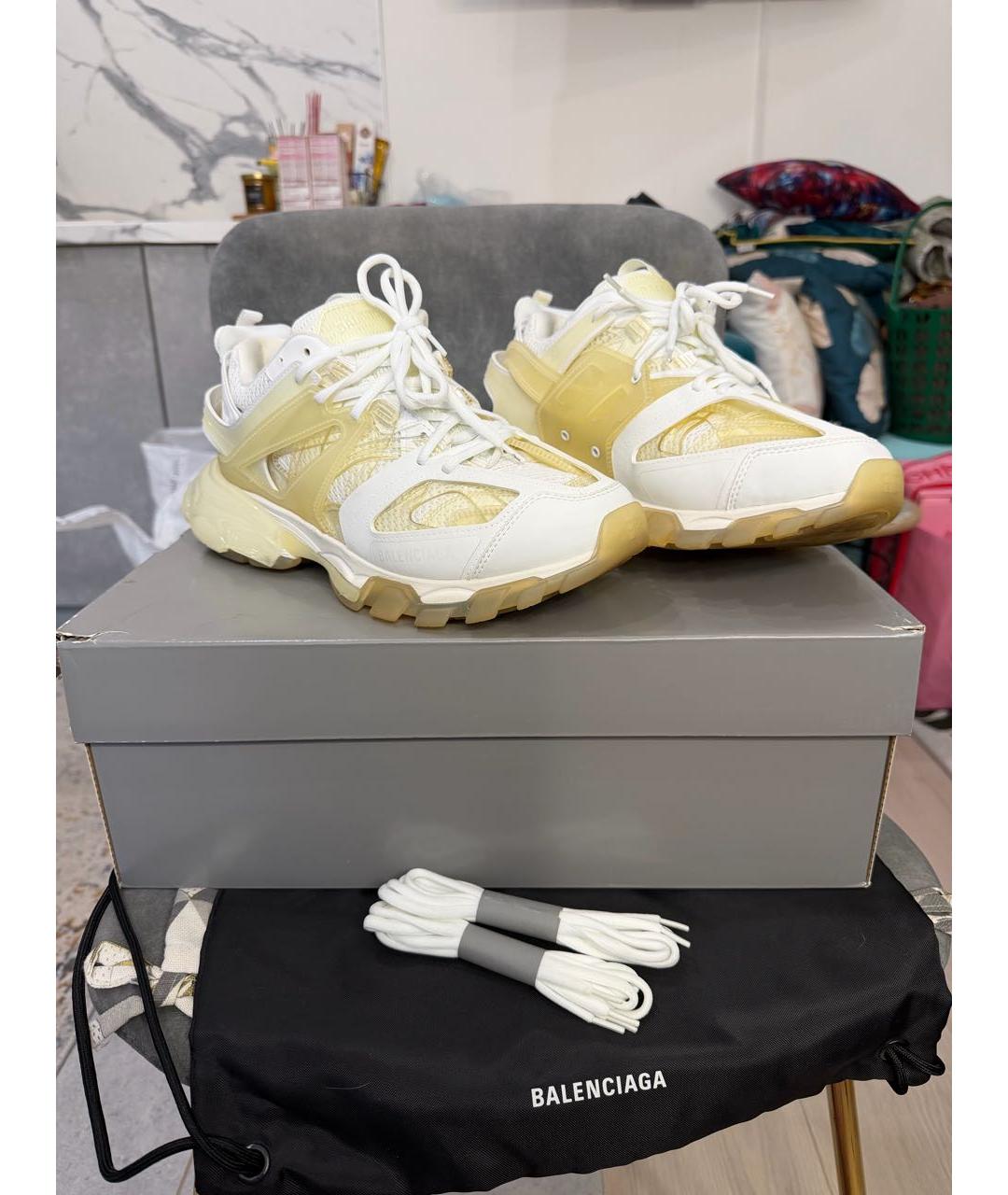 BALENCIAGA Белые кроссовки из искусственной кожи, фото 5