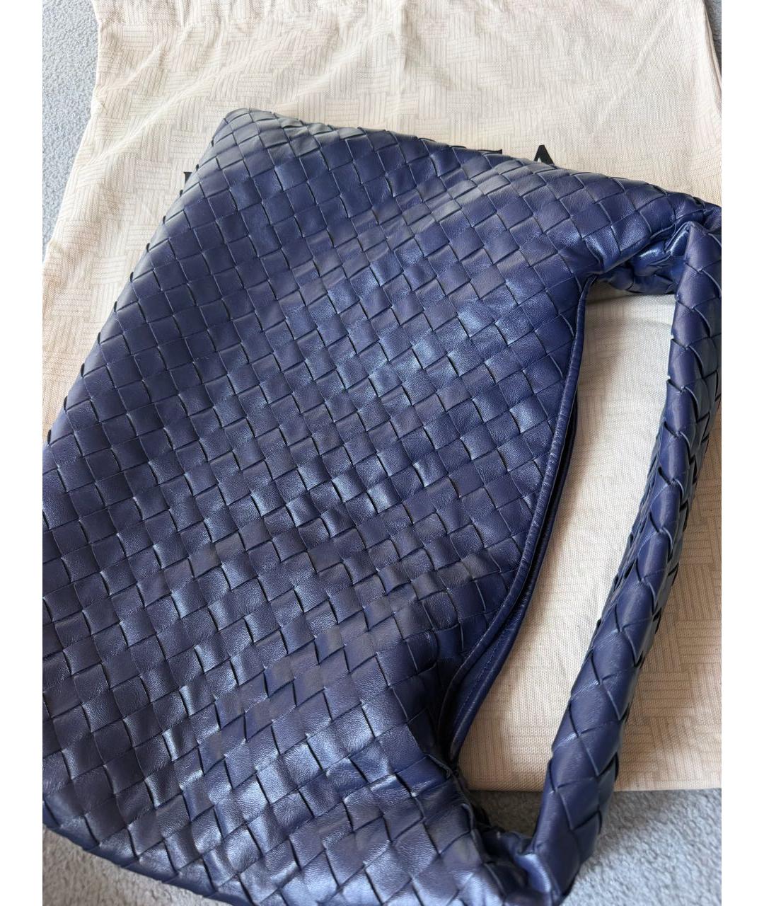 BOTTEGA VENETA Темно-синяя кожаная сумка через плечо, фото 4