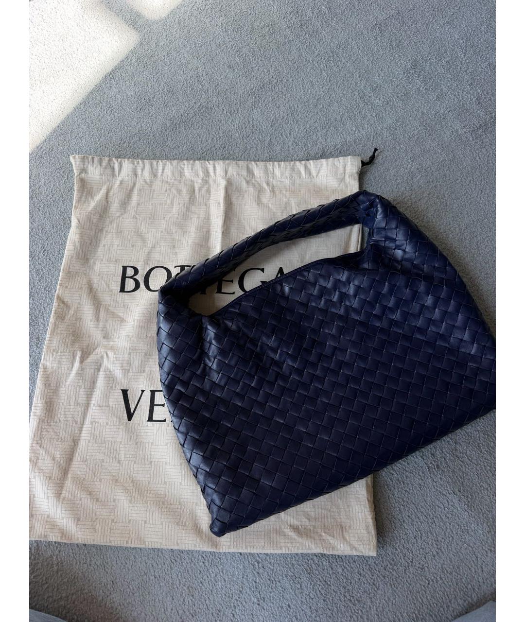 BOTTEGA VENETA Темно-синяя кожаная сумка через плечо, фото 2