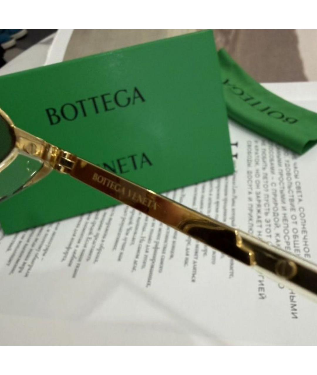 BOTTEGA VENETA Золотые солнцезащитные очки, фото 5