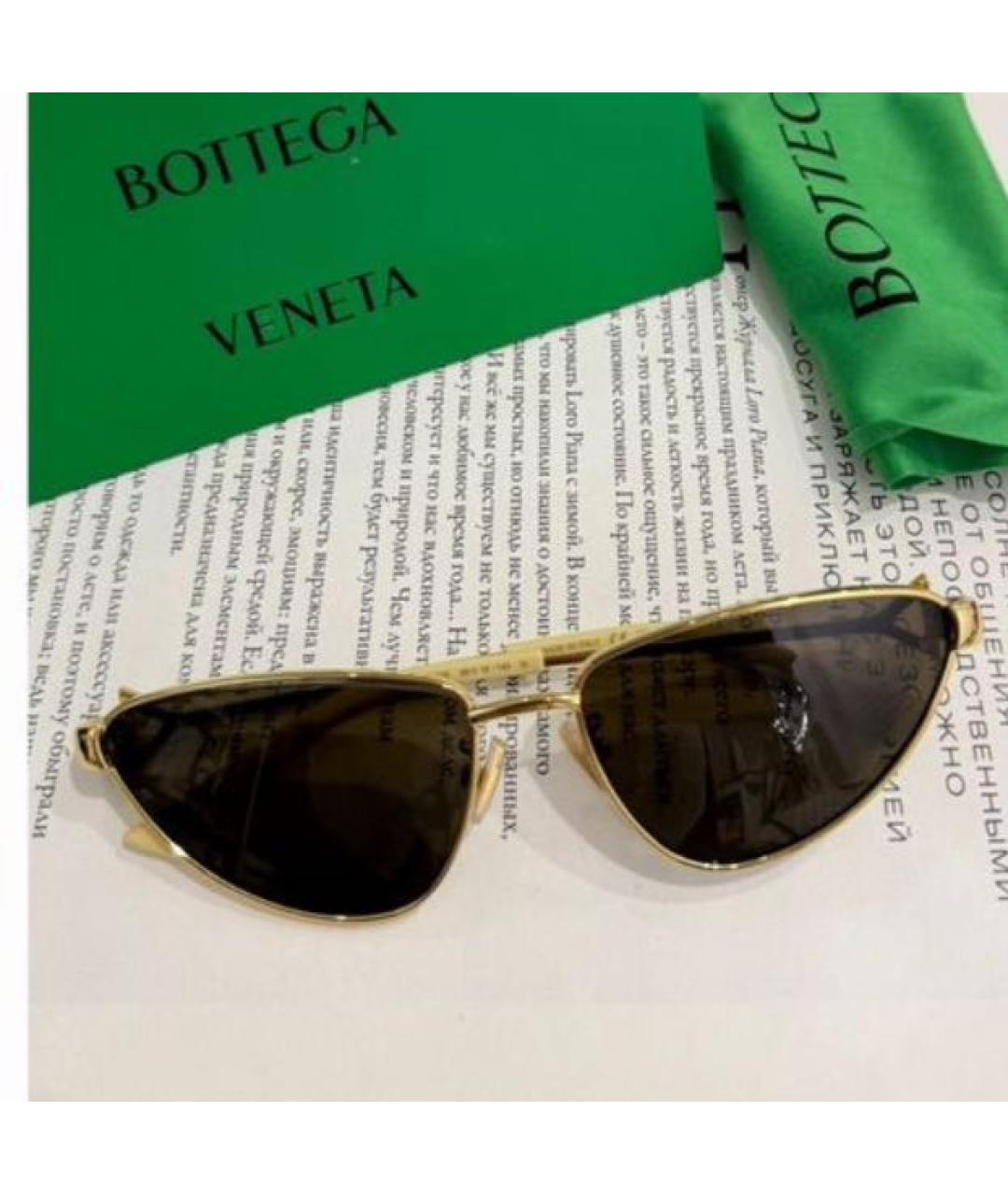 BOTTEGA VENETA Золотые солнцезащитные очки, фото 7