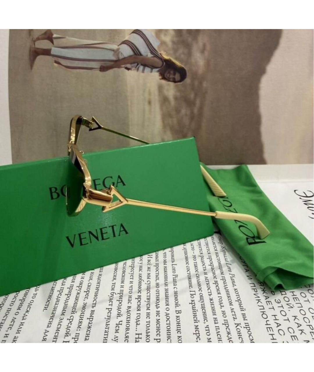 BOTTEGA VENETA Золотые солнцезащитные очки, фото 2