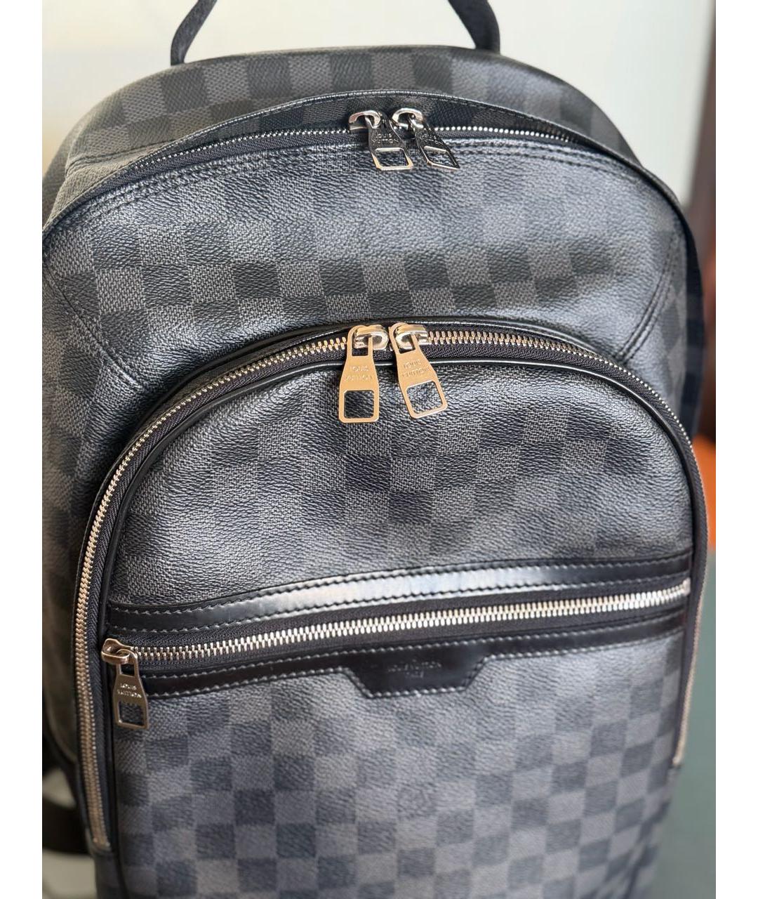 LOUIS VUITTON Черный кожаный рюкзак, фото 3