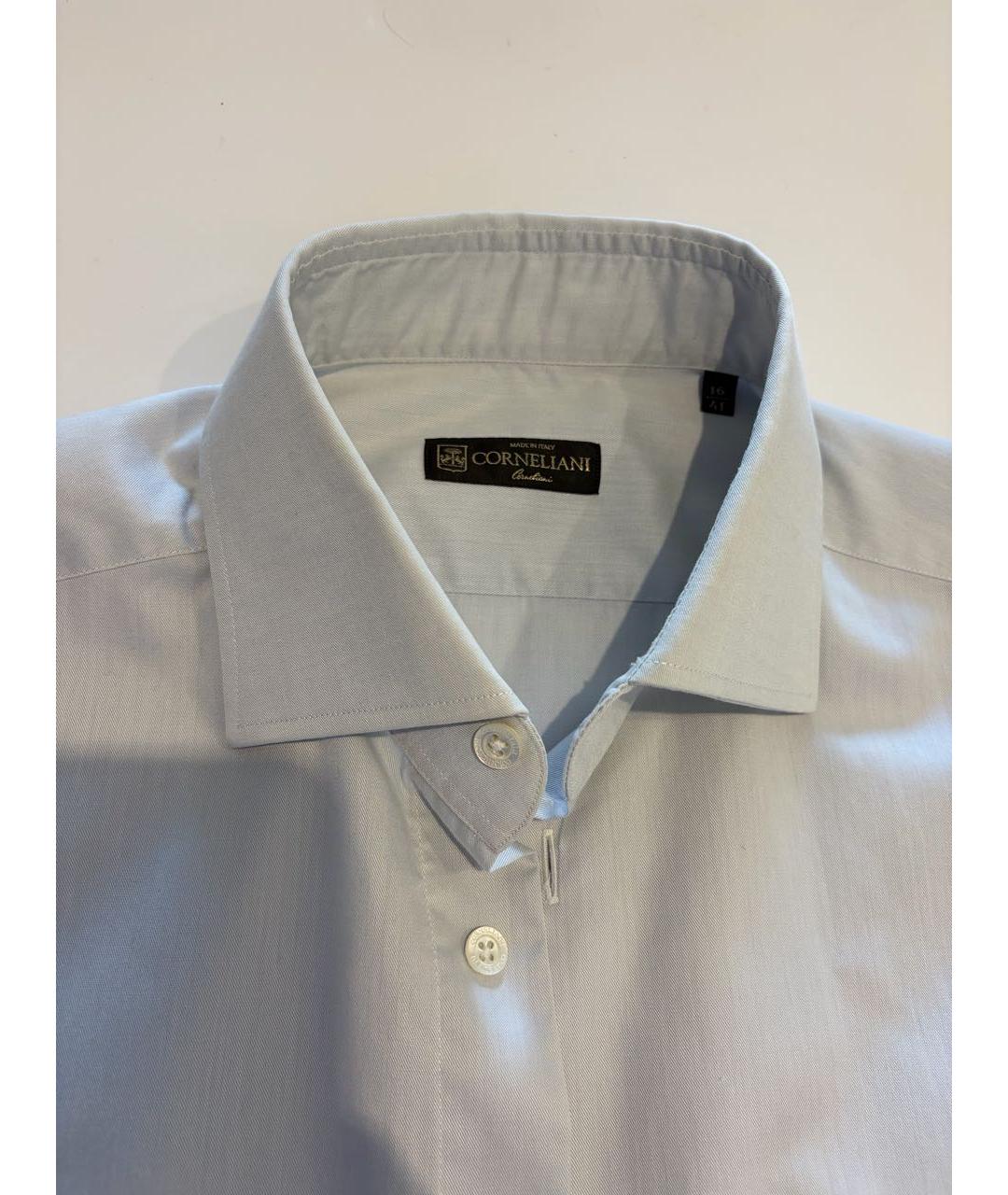 CORNELIANI Голубая хлопковая классическая рубашка, фото 3