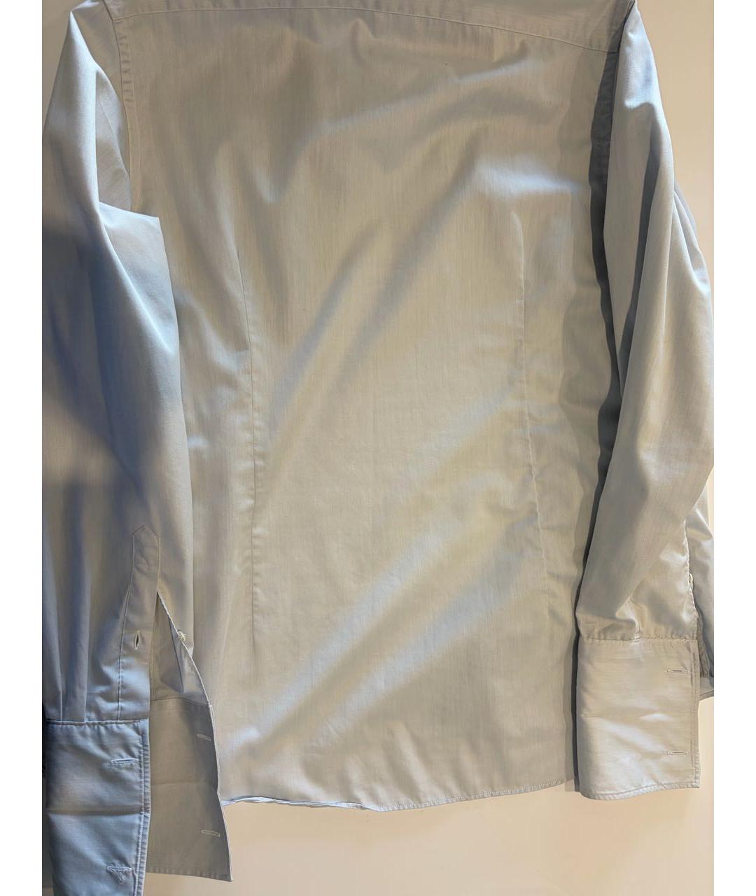 CORNELIANI Голубая хлопковая классическая рубашка, фото 4