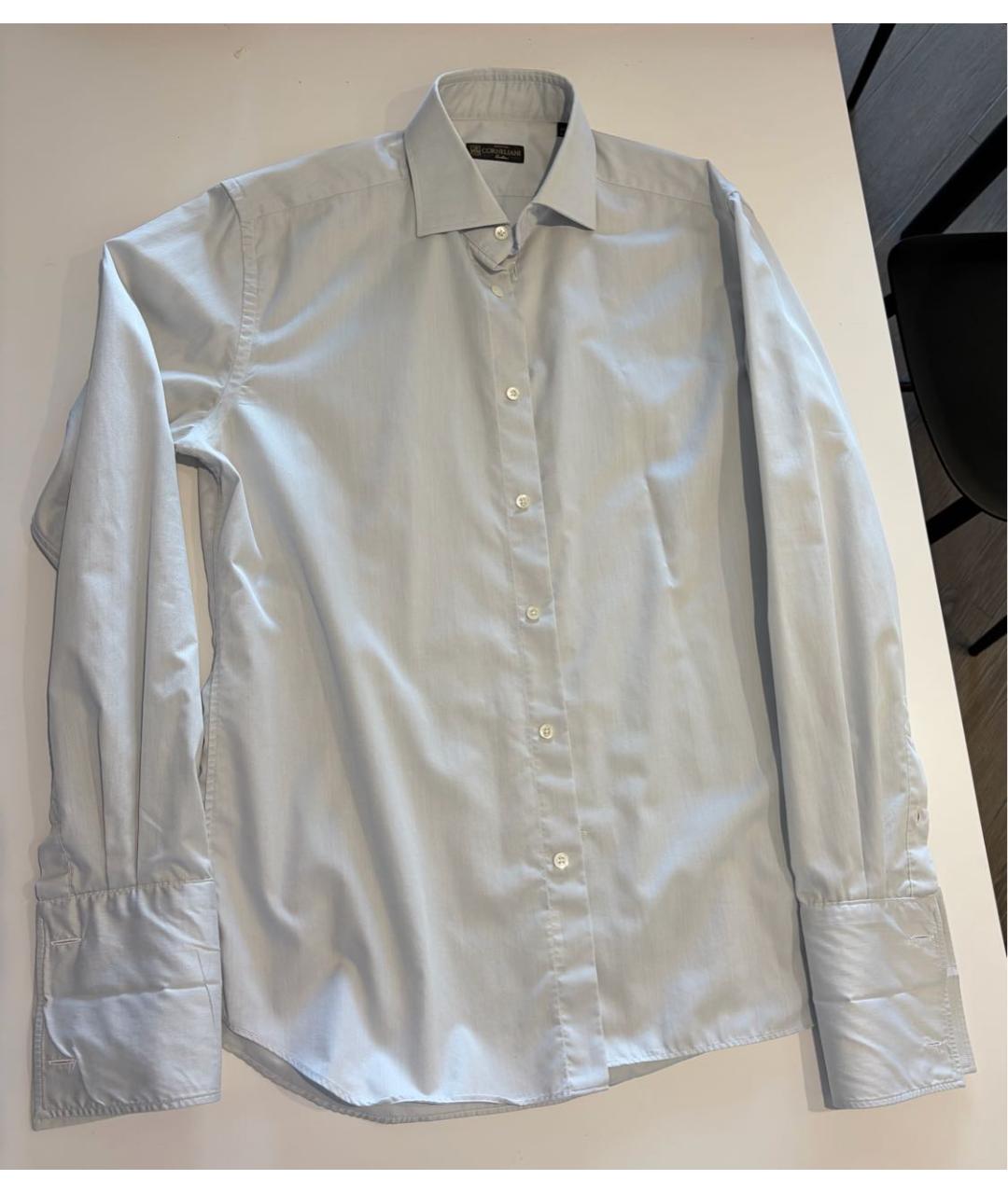 CORNELIANI Голубая хлопковая классическая рубашка, фото 6