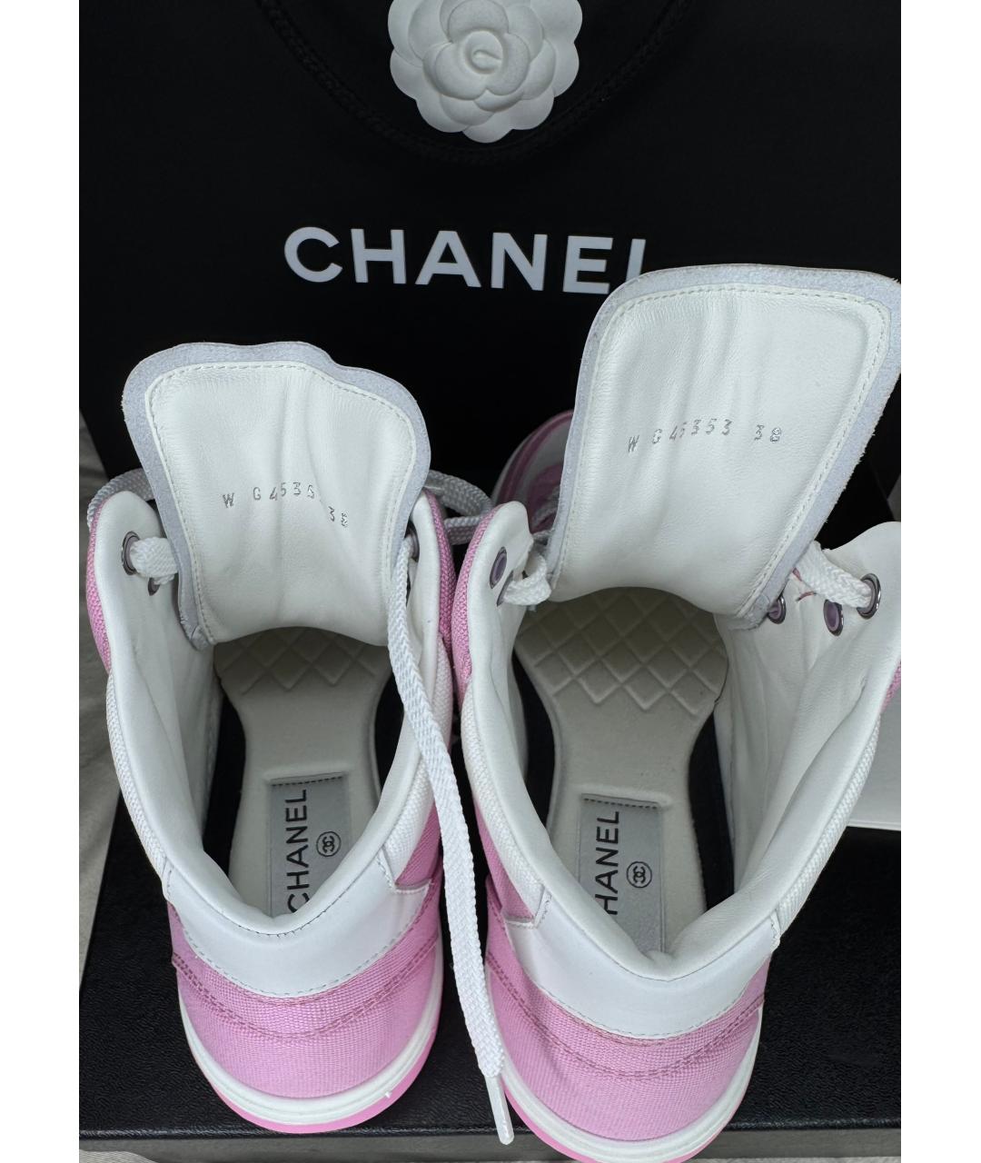 CHANEL Розовые текстильные кеды, фото 6