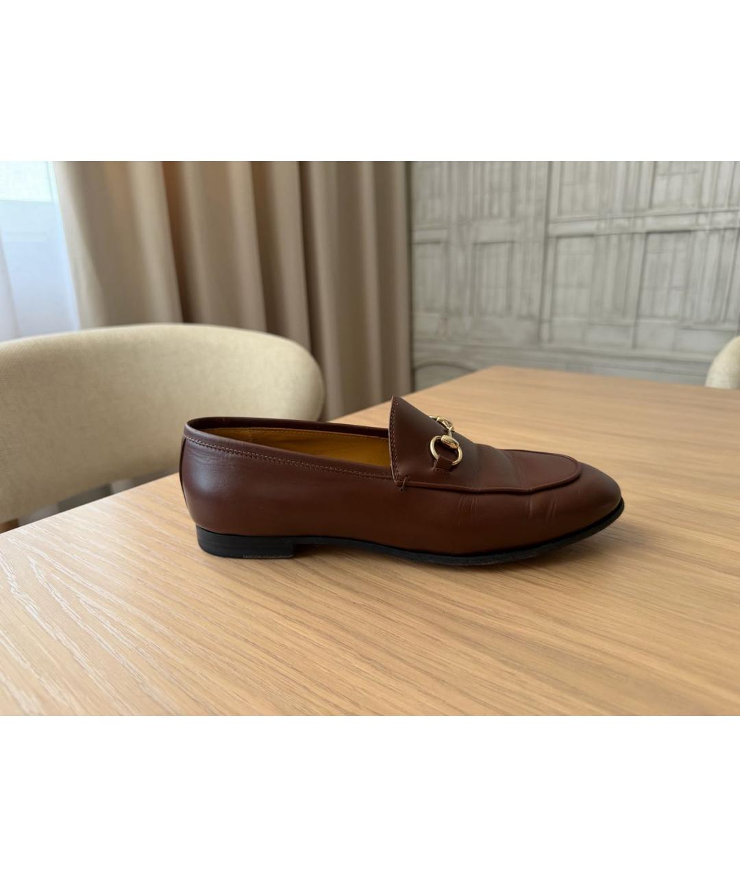 GUCCI Коричневые кожаные лоферы, фото 8