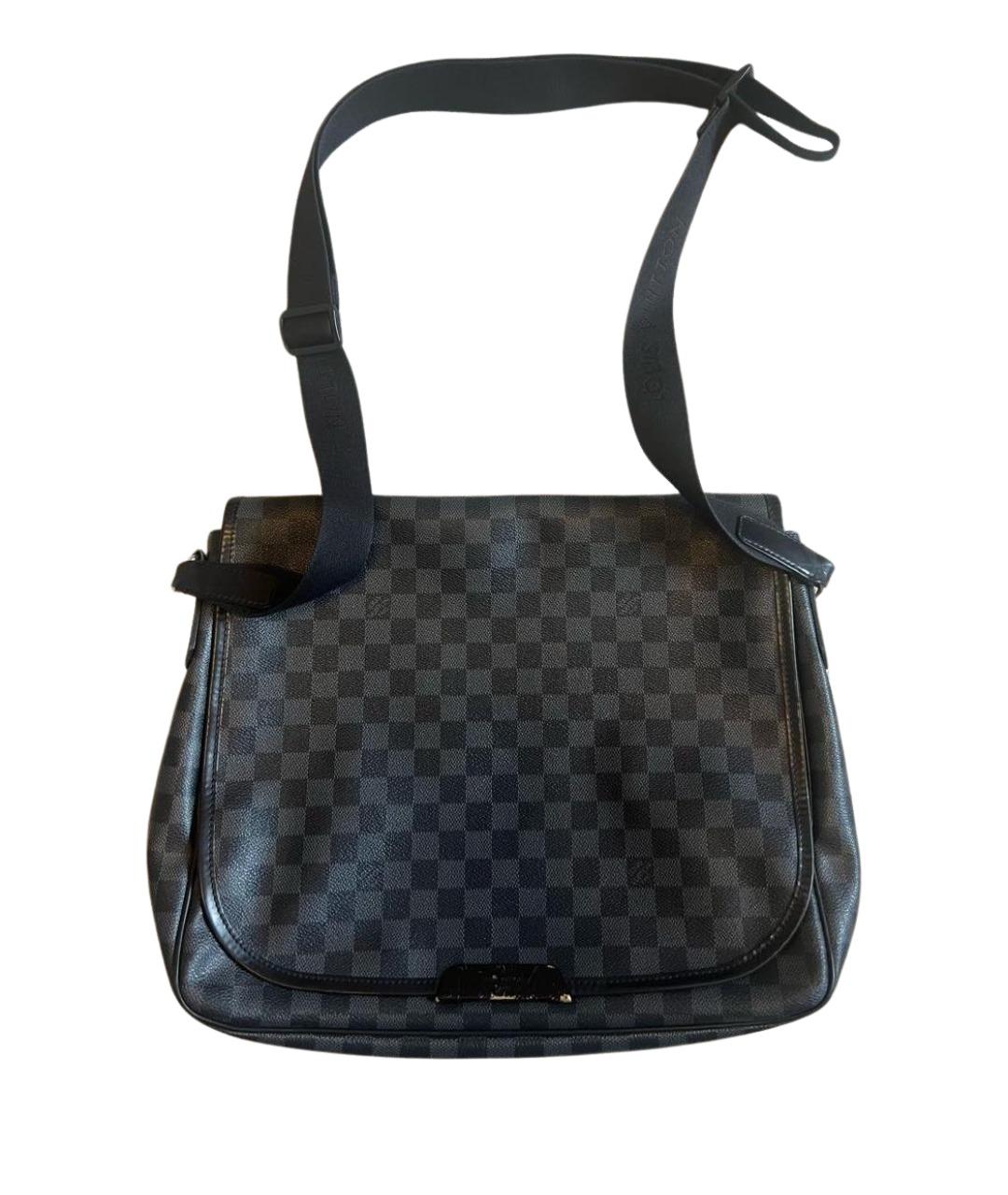 LOUIS VUITTON Антрацитовая сумка на плечо из канвы, фото 1
