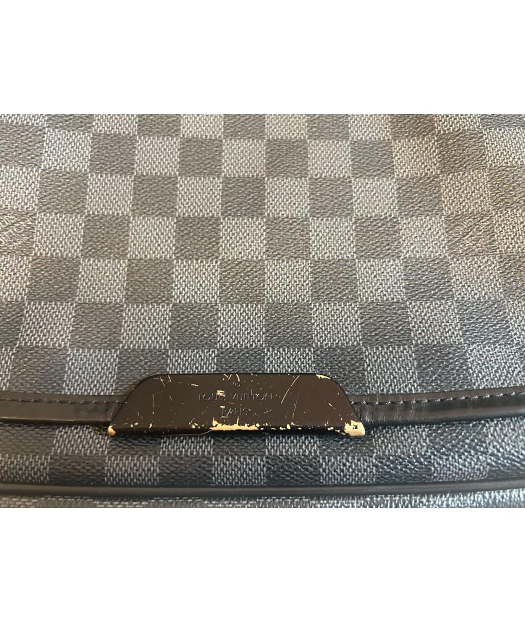 LOUIS VUITTON Антрацитовая сумка на плечо из канвы, фото 3