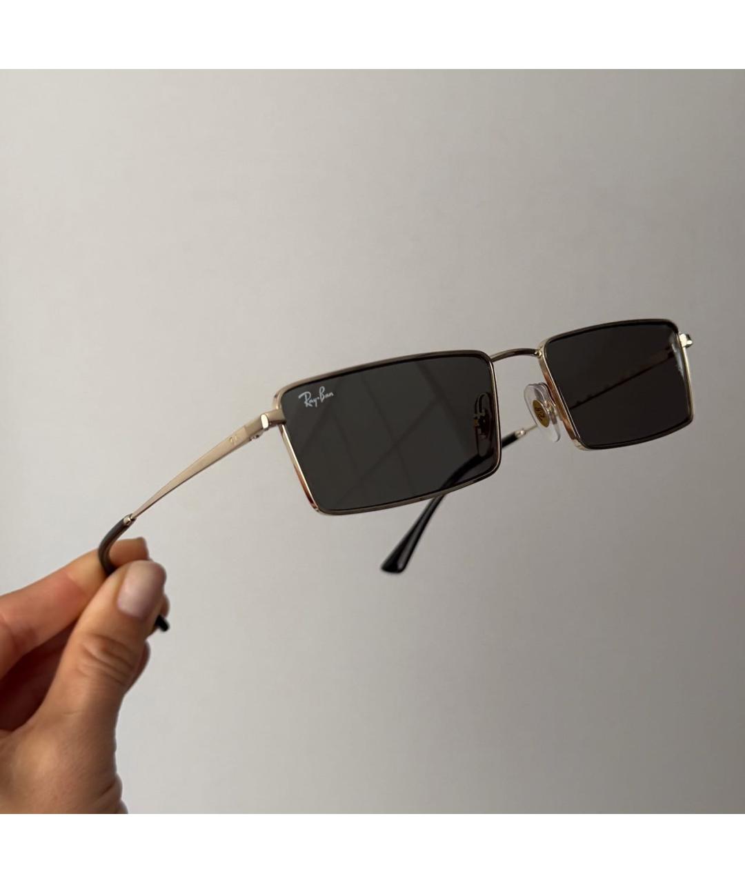 RAY BAN Антрацитовые металлические солнцезащитные очки, фото 8