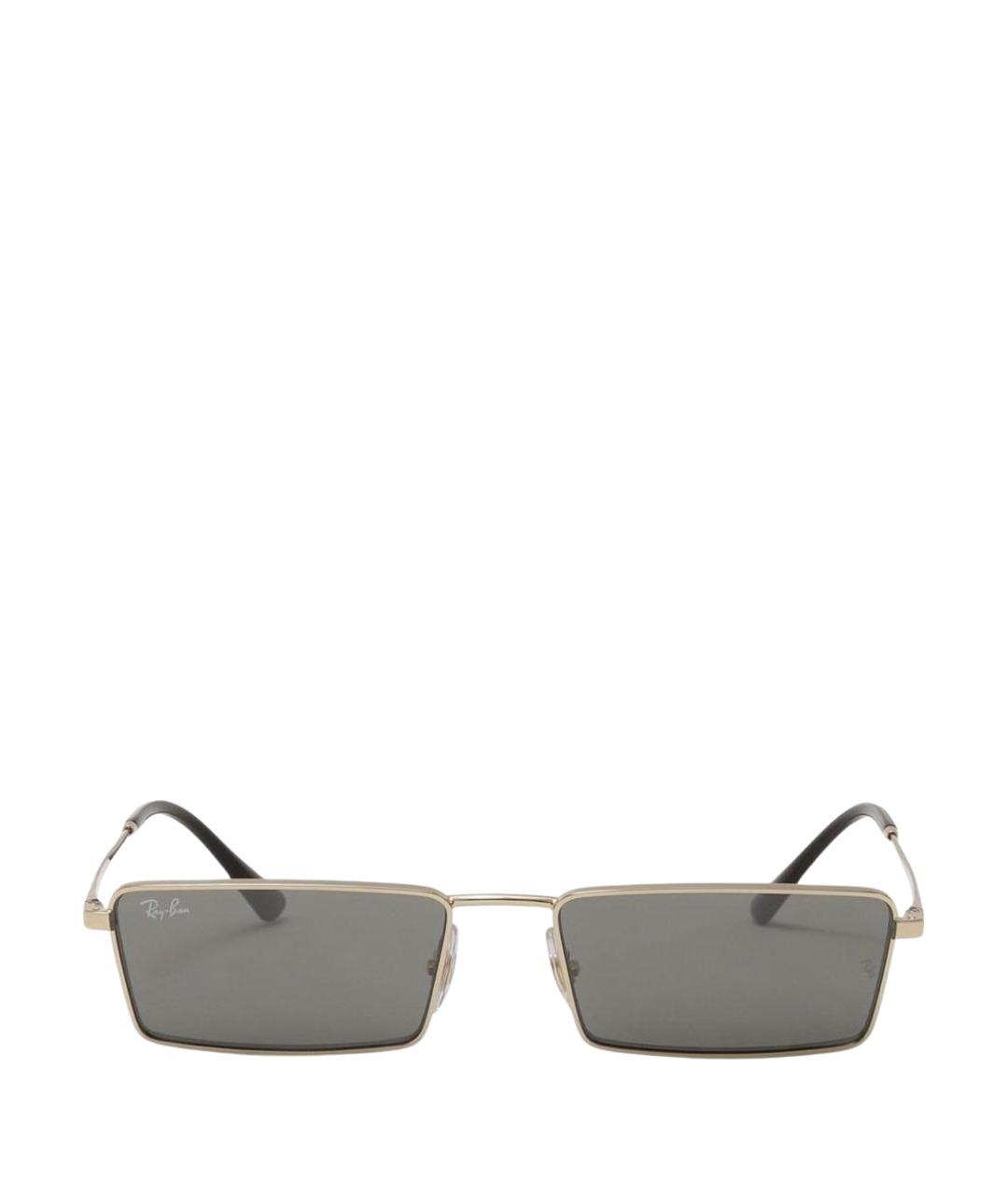 RAY BAN Антрацитовые металлические солнцезащитные очки, фото 1