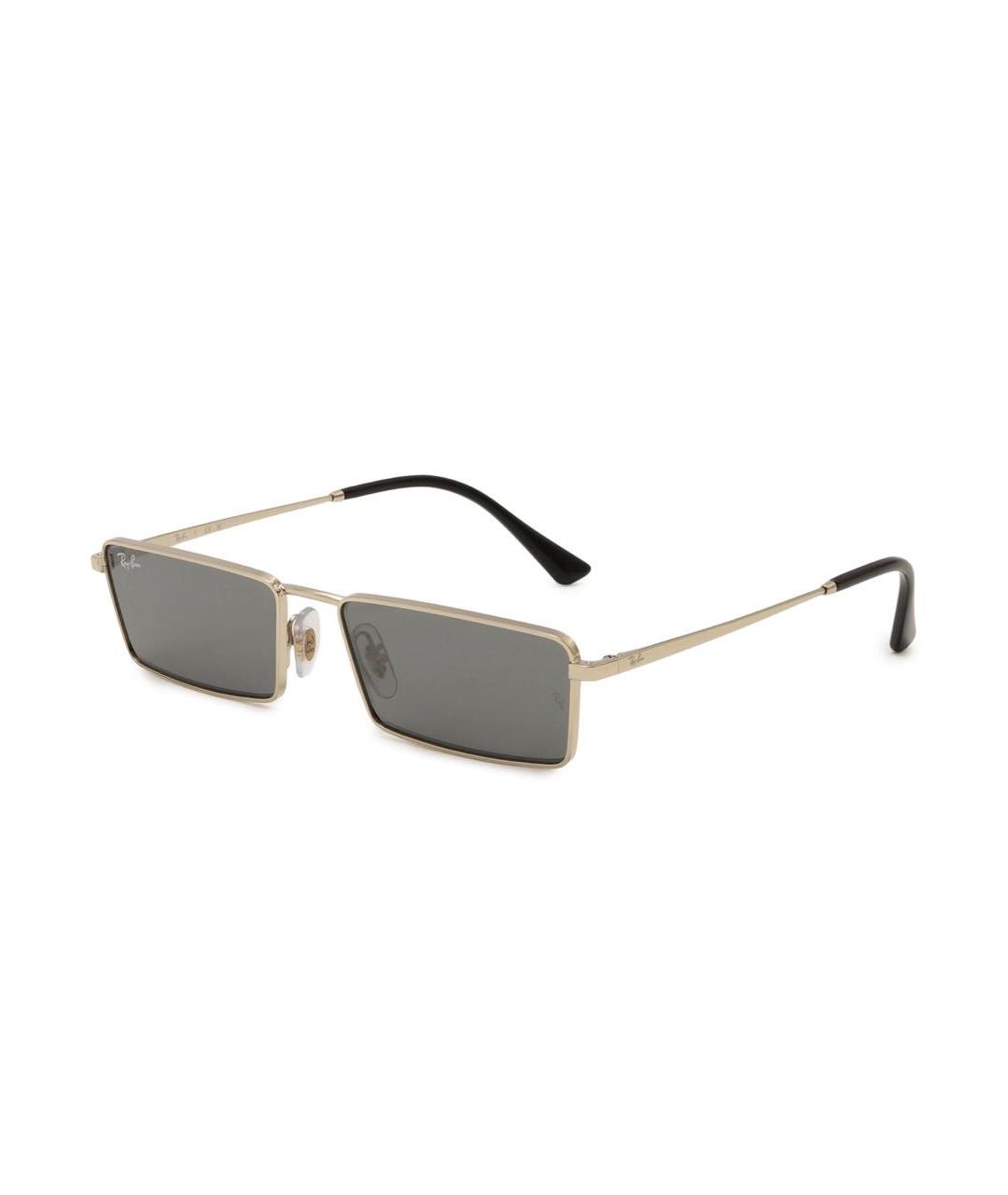 RAY BAN Антрацитовые металлические солнцезащитные очки, фото 2