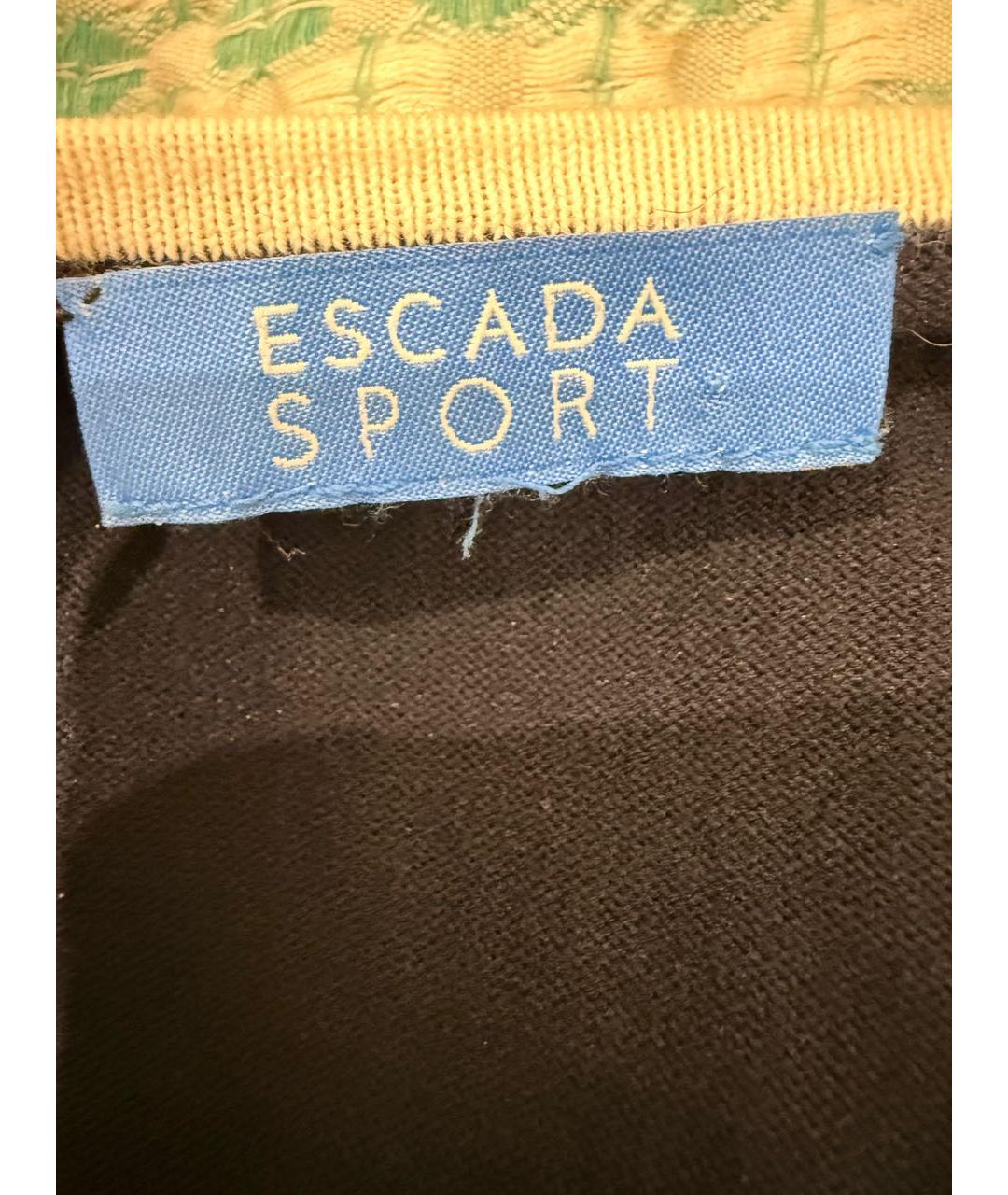 ESCADA Темно-синий хлопко-эластановый джемпер / свитер, фото 2