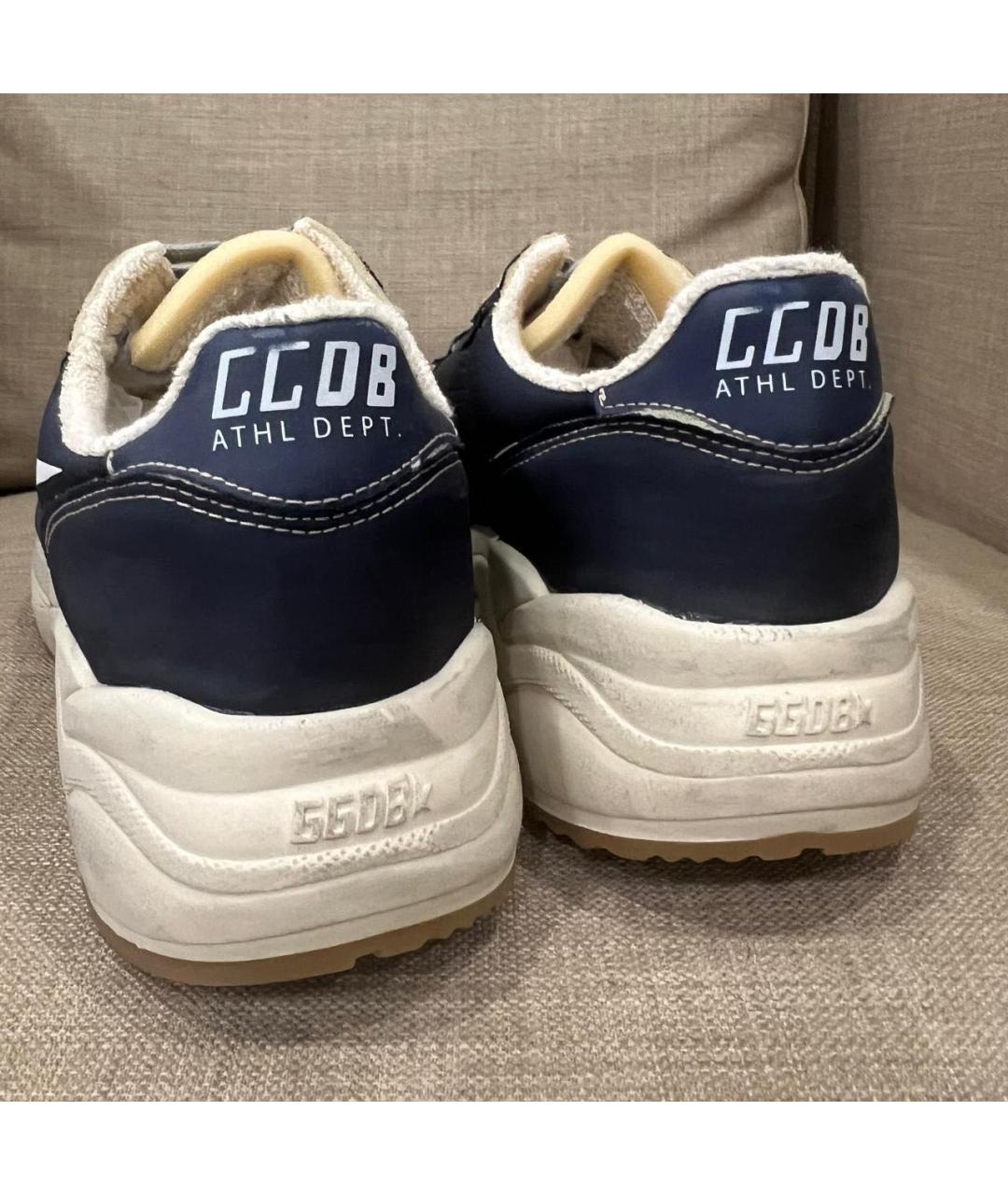 GOLDEN GOOSE Темно-синие замшевые высокие кроссовки / кеды, фото 4