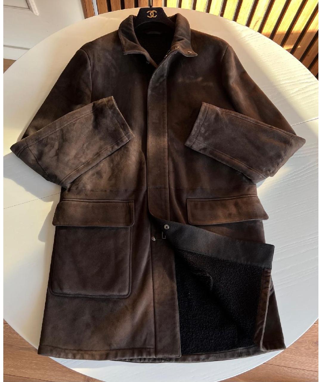 LORO PIANA Коричневая вискозная дубленка/шуба, фото 9