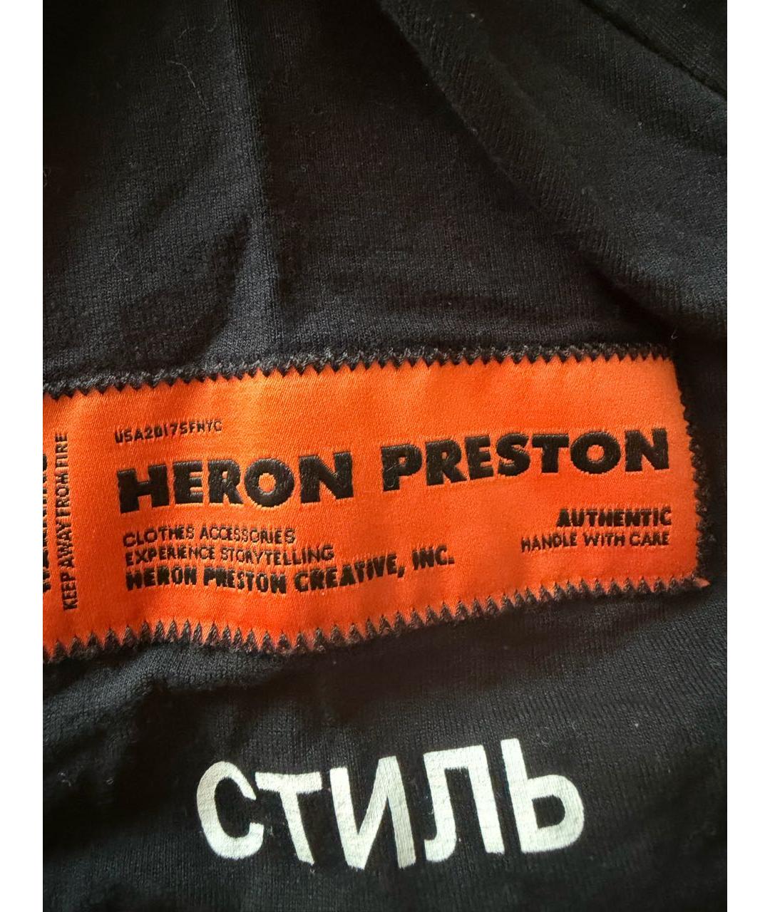 HERON PRESTON Черная вискозная футболка, фото 4