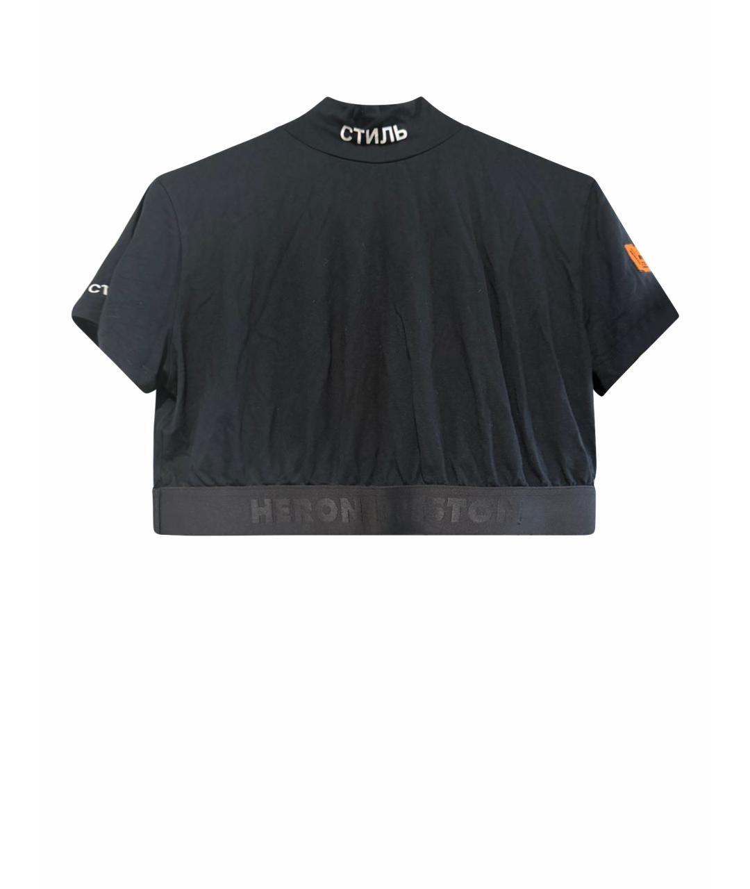 HERON PRESTON Черная вискозная футболка, фото 1