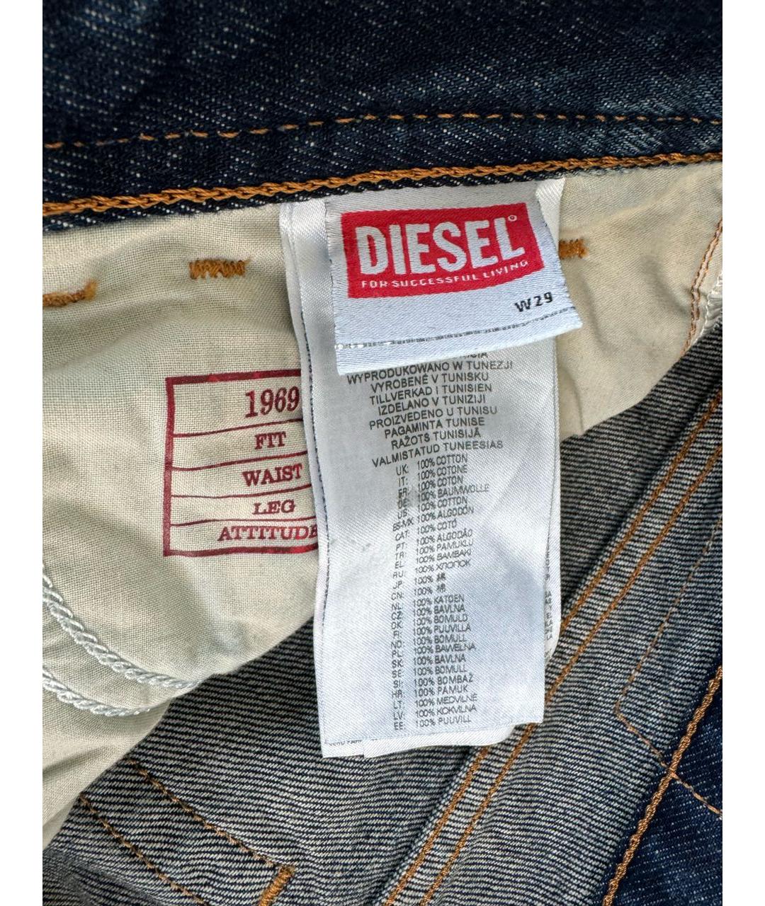 DIESEL Синие хлопковые джинсы клеш, фото 3