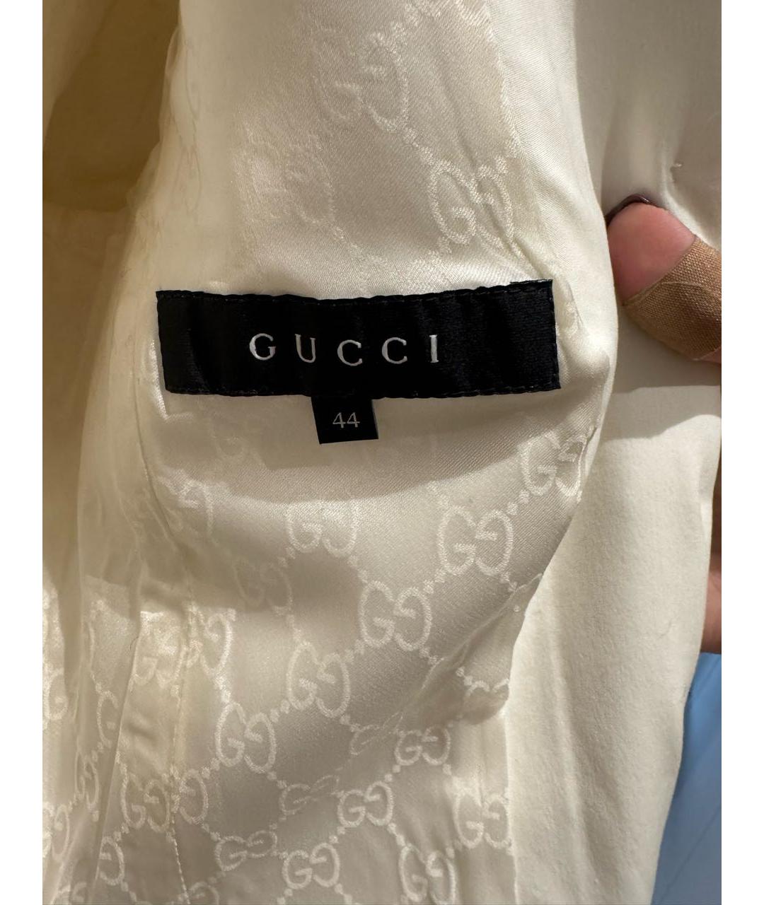 GUCCI Белое хлопковое пальто, фото 6