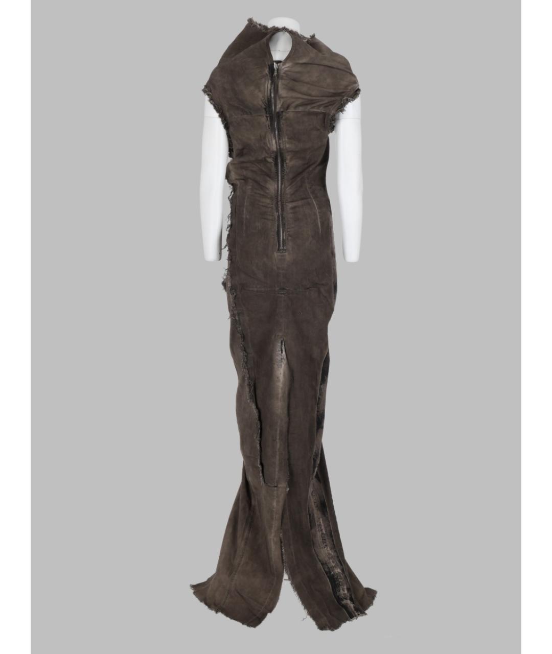 RICK OWENS DRKSHDW Серое хлопко-эластановое вечернее платье, фото 2
