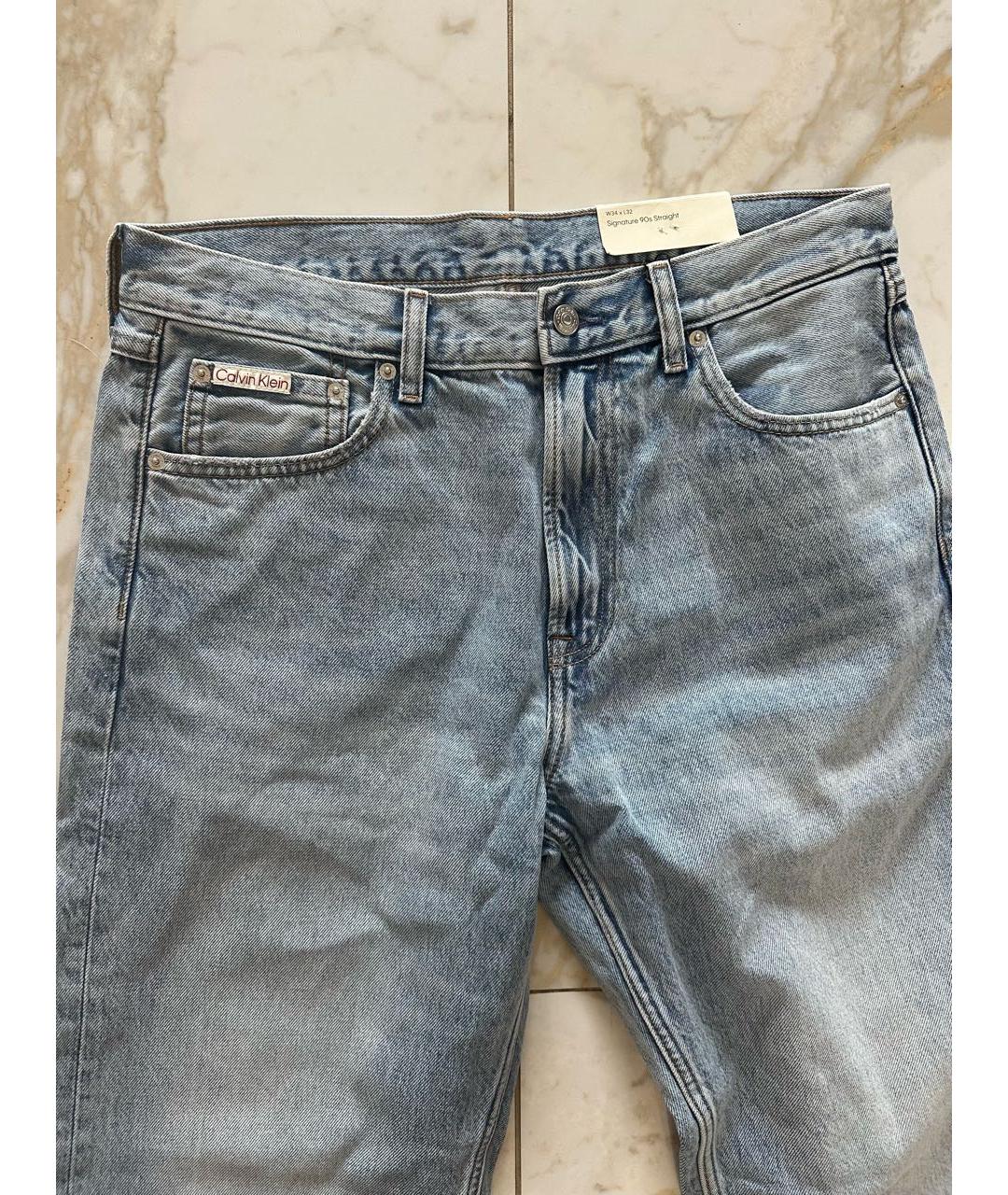 CALVIN KLEIN Голубые прямые джинсы, фото 4