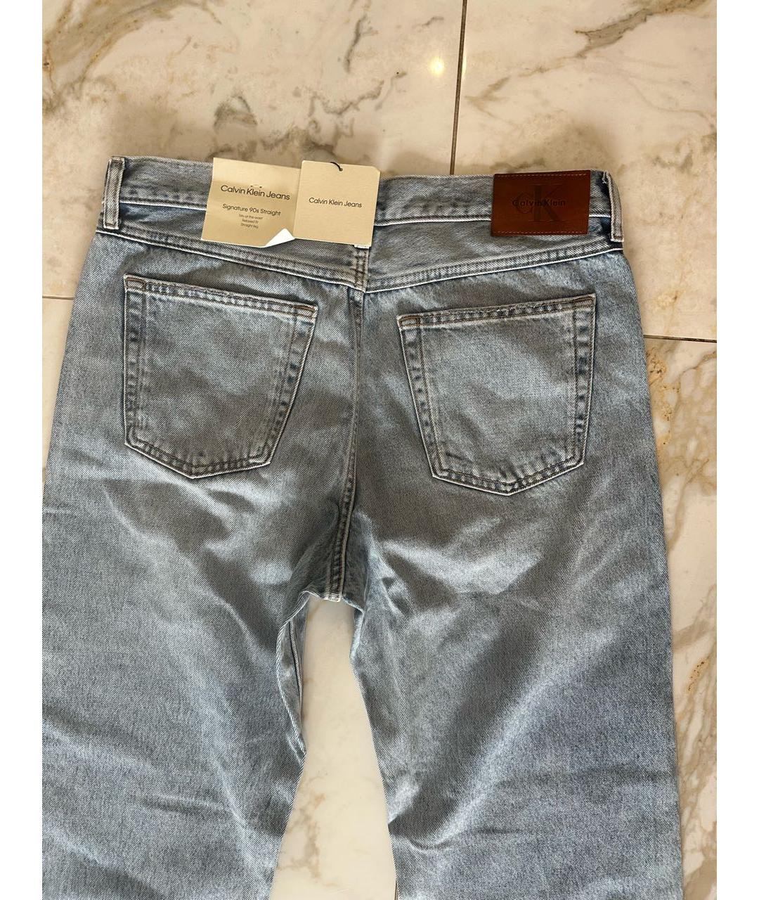 CALVIN KLEIN Голубые прямые джинсы, фото 3