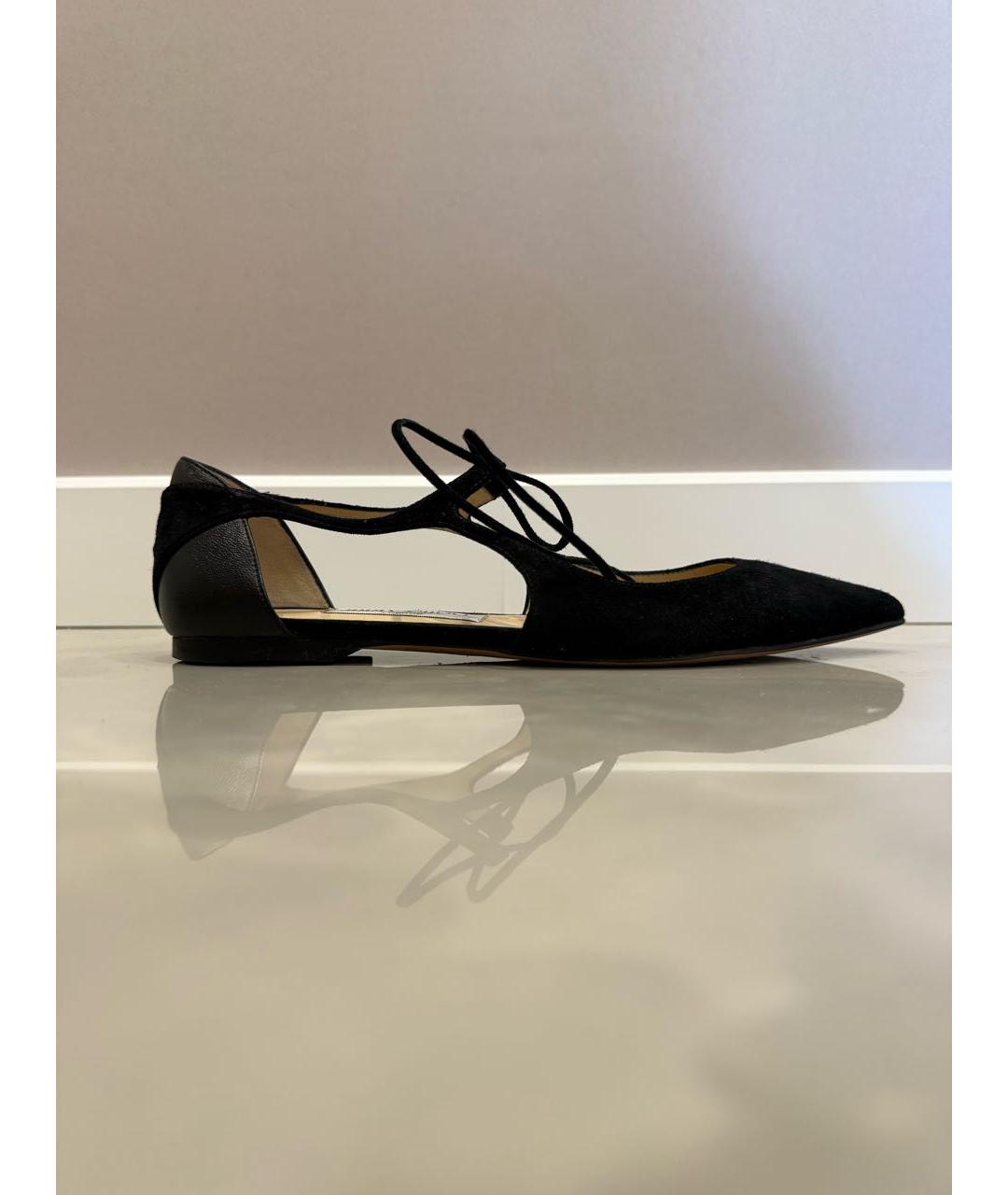 JIMMY CHOO Черные замшевые балетки, фото 9