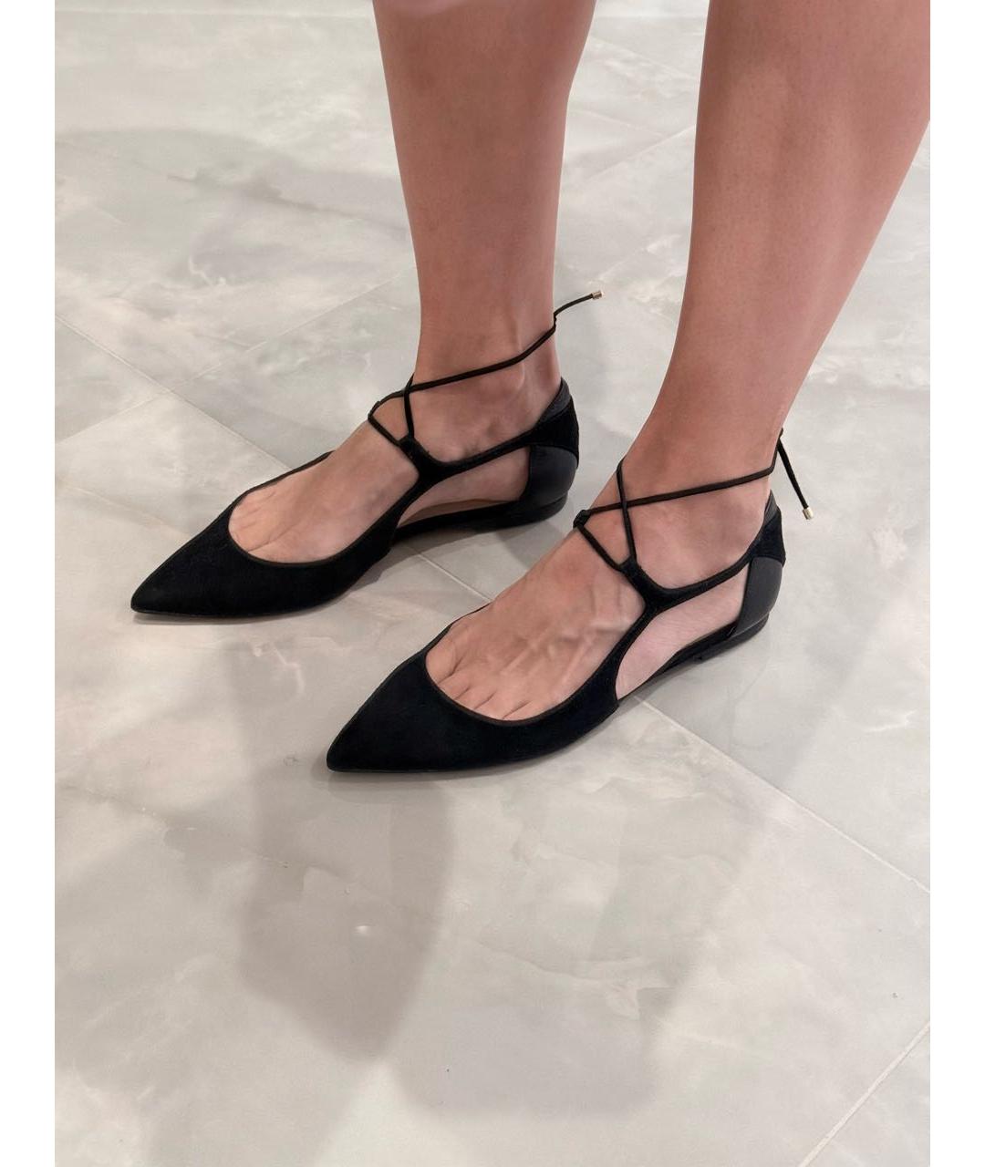JIMMY CHOO Черные замшевые балетки, фото 5