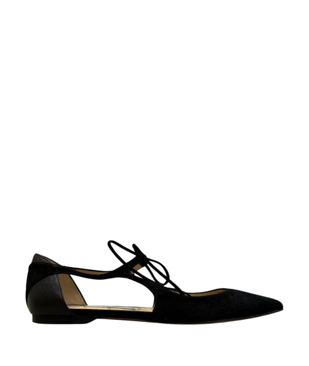 JIMMY CHOO Черные замшевые балетки, фото 1