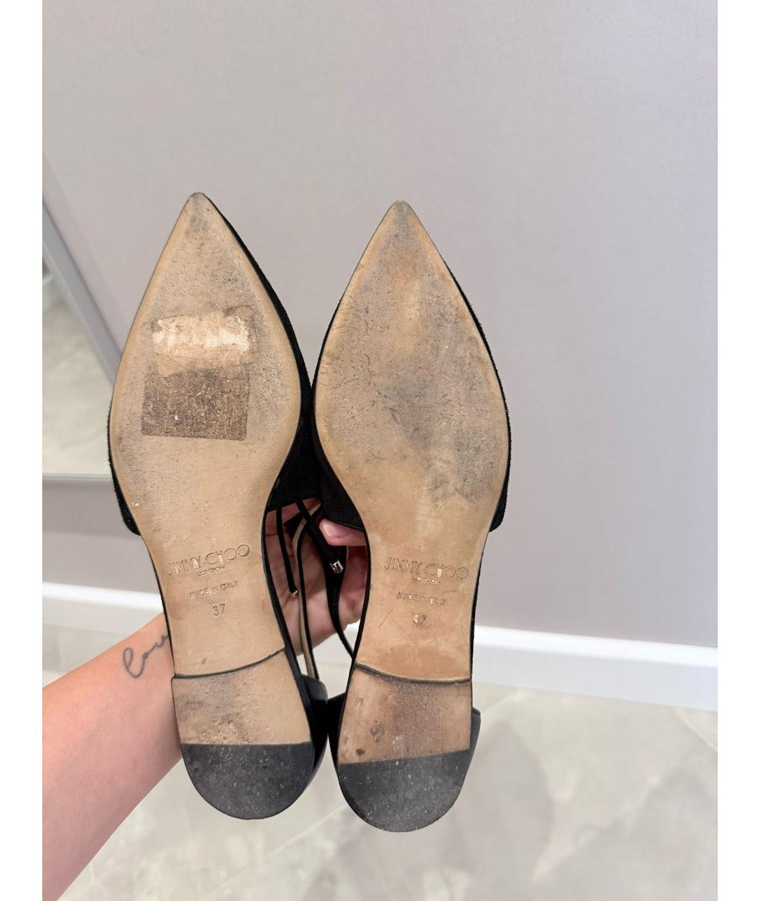 JIMMY CHOO Черные замшевые балетки, фото 8