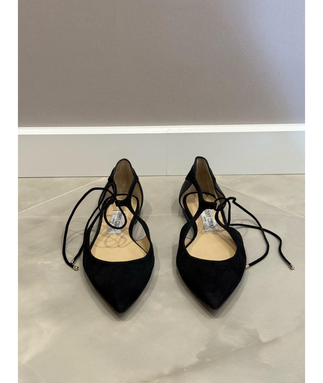 JIMMY CHOO Черные замшевые балетки, фото 2
