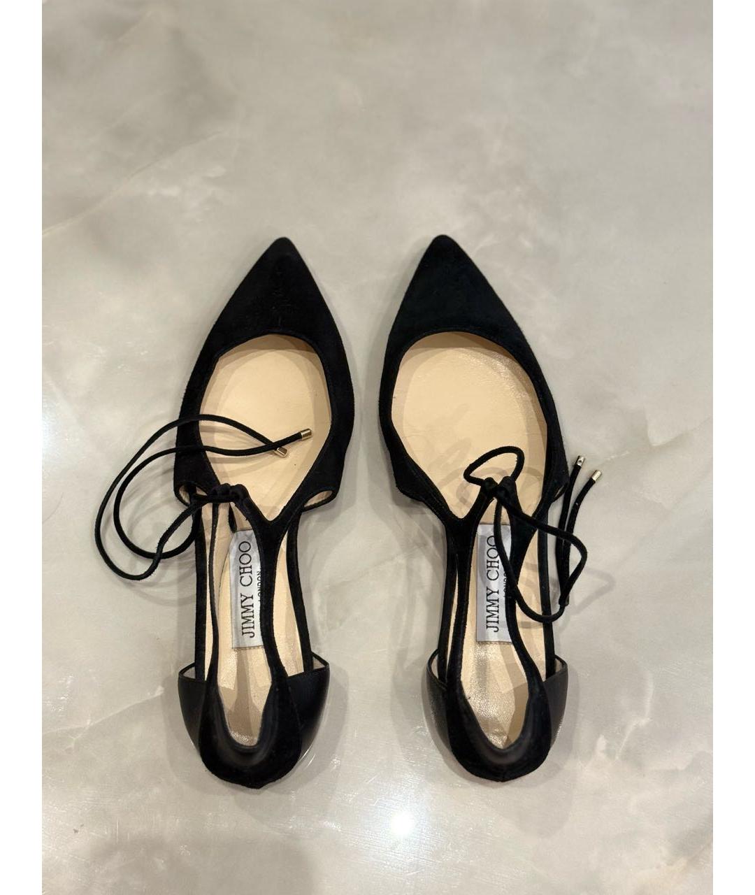 JIMMY CHOO Черные замшевые балетки, фото 3