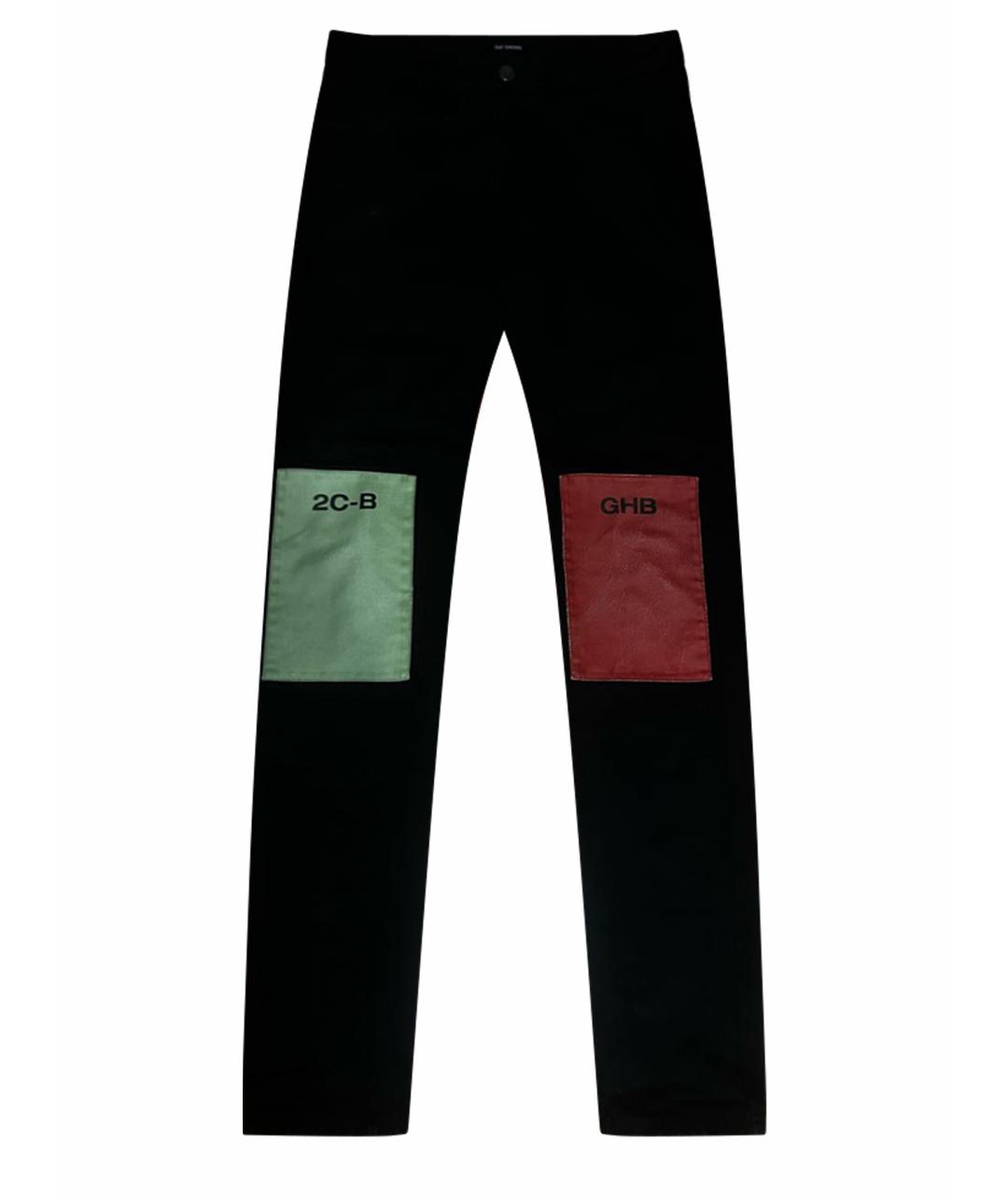RAF SIMONS Черные хлопковые джинсы скинни, фото 1