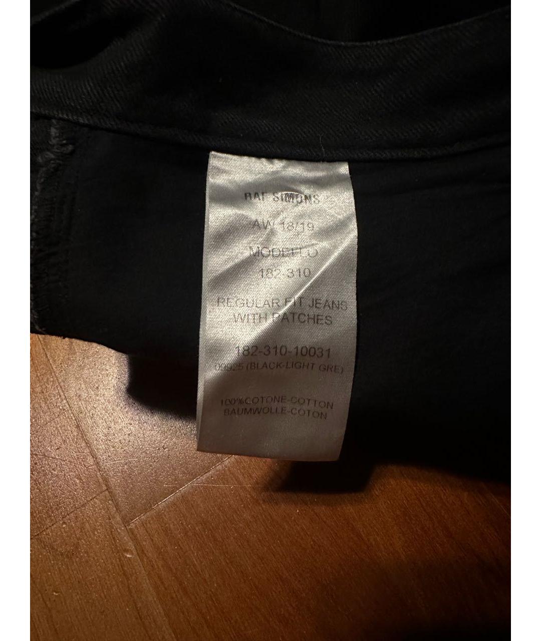 RAF SIMONS Черные хлопковые джинсы скинни, фото 5